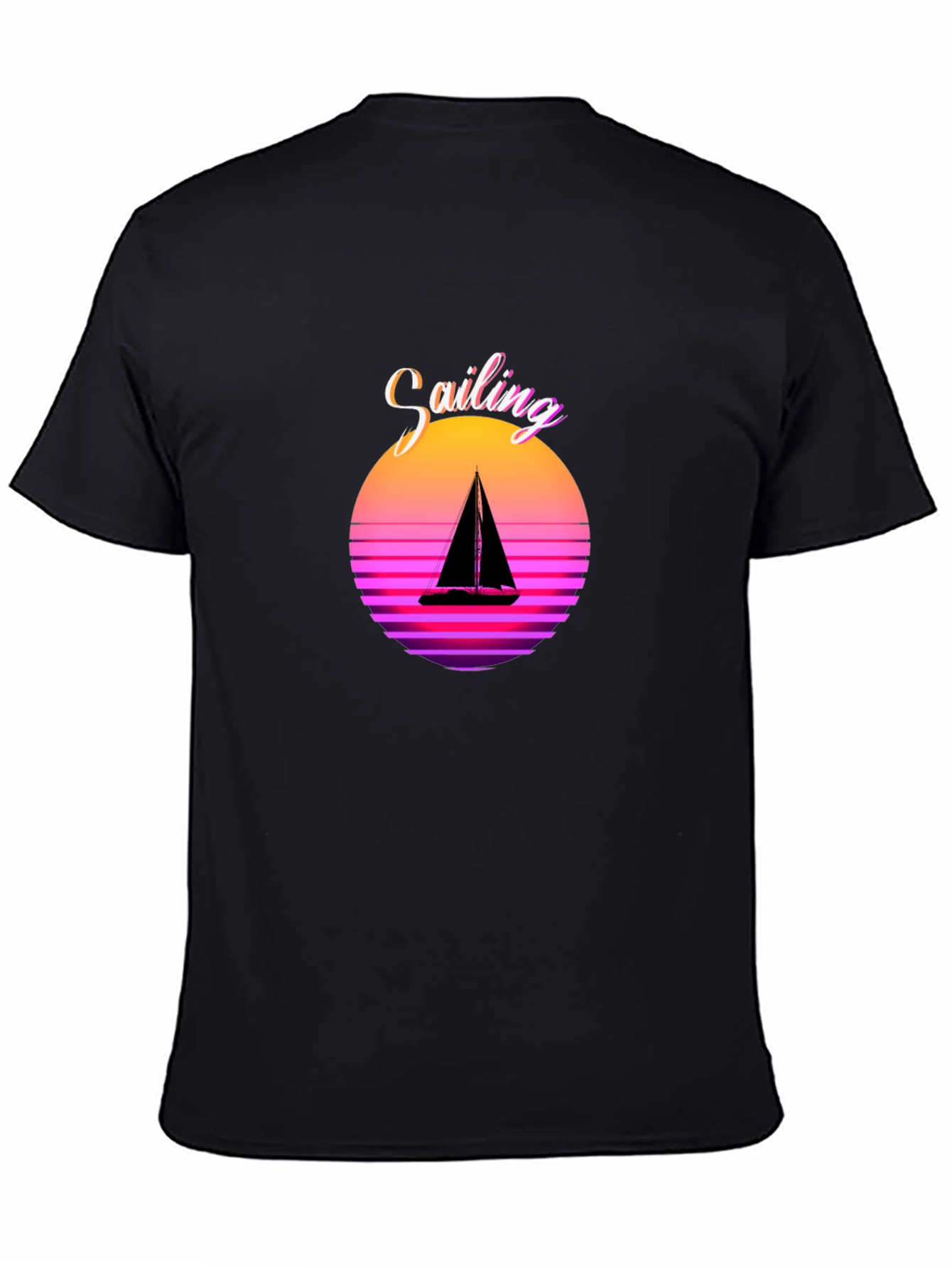 Sailing Sunset Graphic Tee - Black