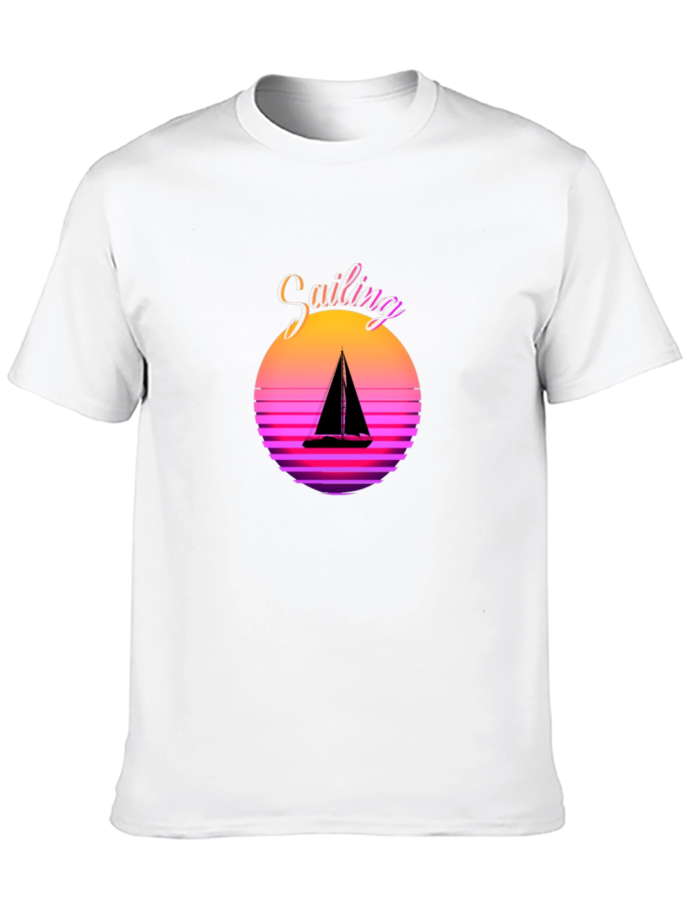 Sailing Sunset Graphic Tee - Black