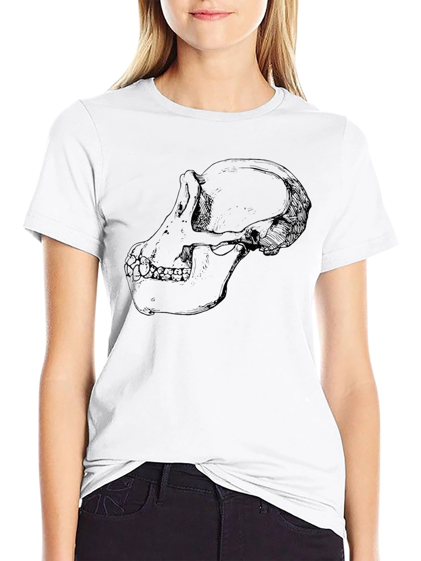 Primate Skull Graphic Black T-Shirt