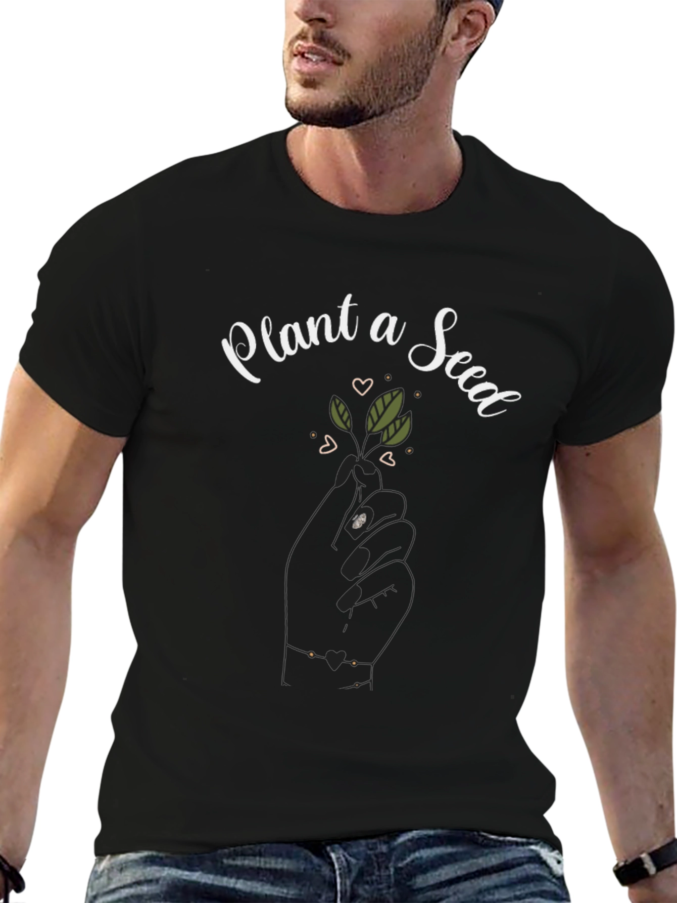 Plant a Seed Graphic Tee - Black Cotton Shirt