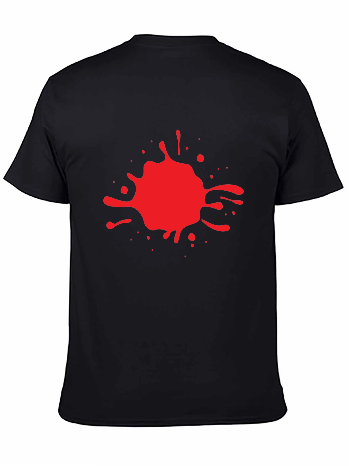 Red Splash Graphic Black T-Shirt