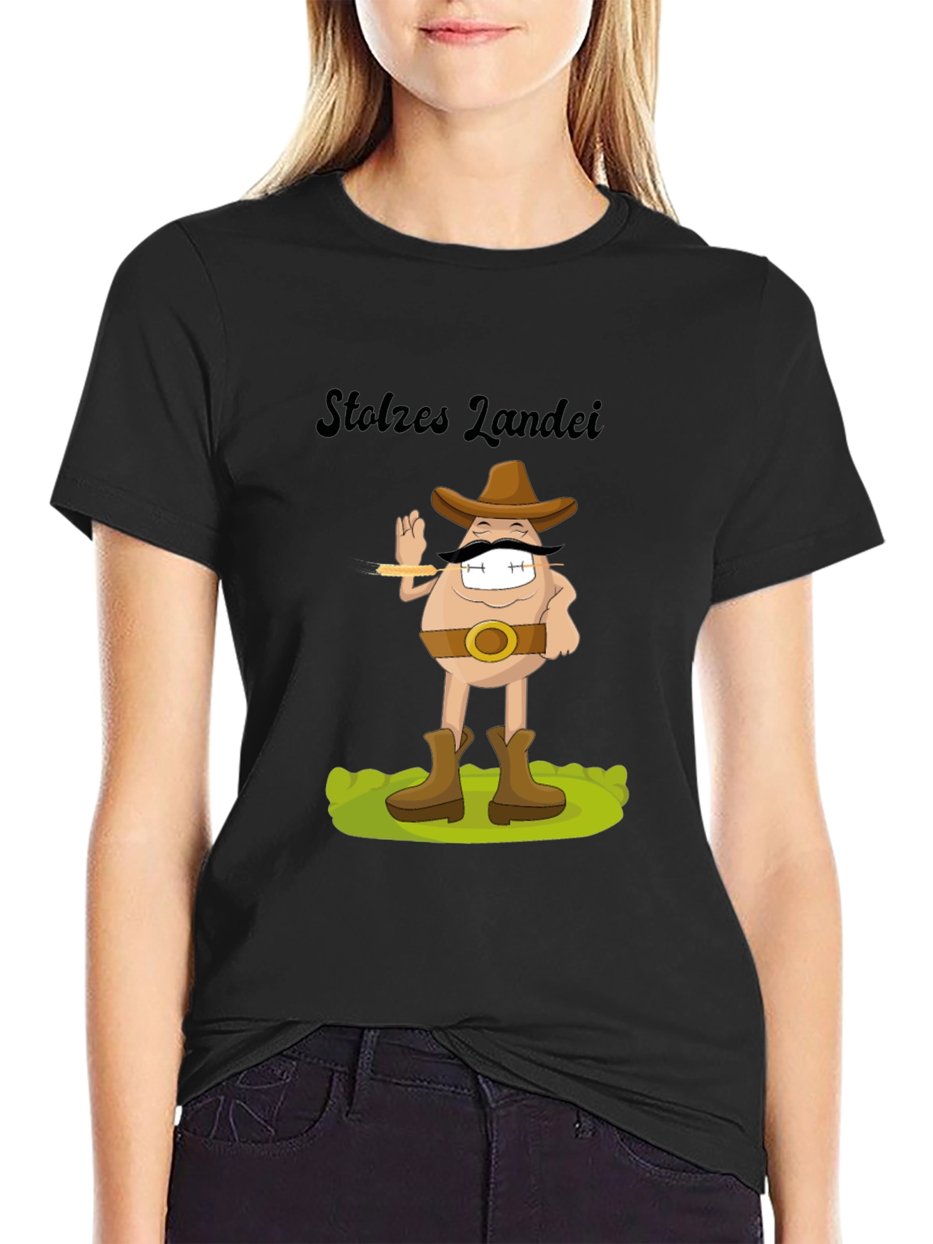Stolzes Landei Egg Cowboy Graphic T-Shirt