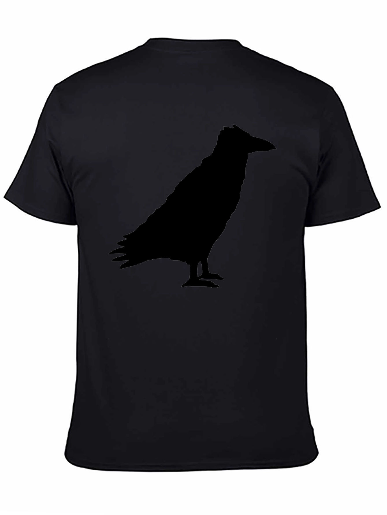 Raven Silhouette Graphic Tee - Black Crow Shirt