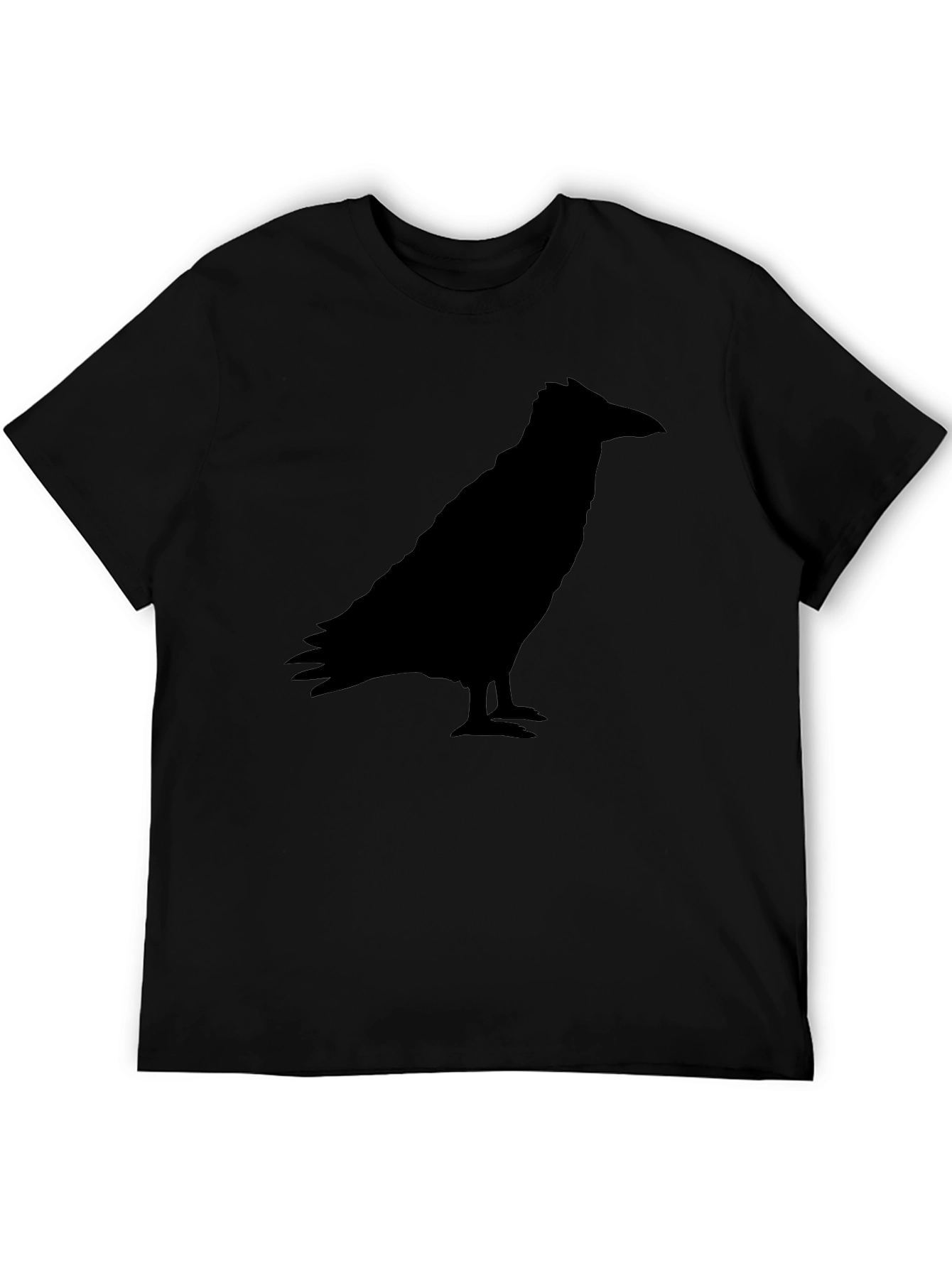 Raven Silhouette Graphic Tee - Black Crow Shirt