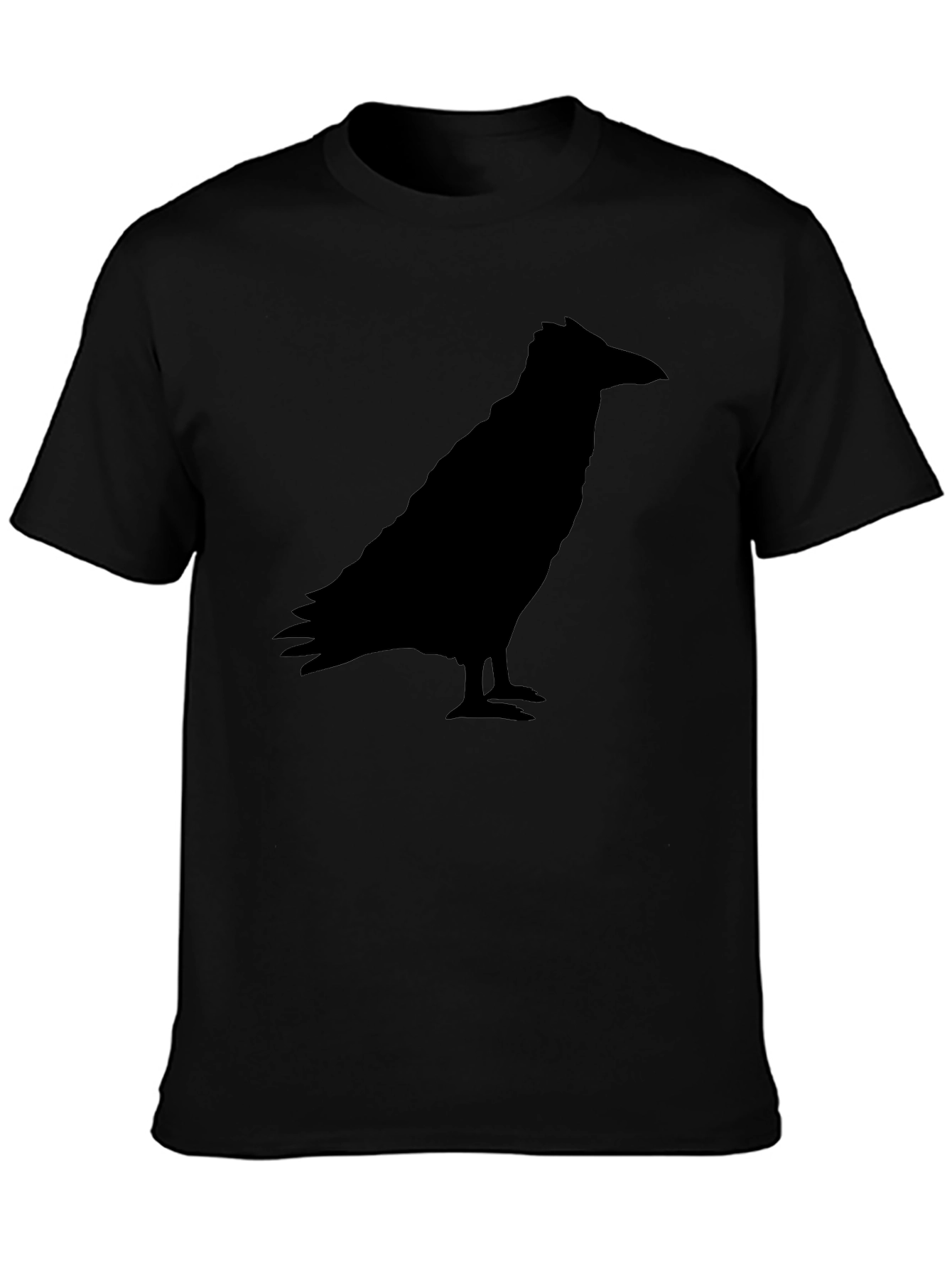 Raven Silhouette Graphic Tee - Black Crow Shirt