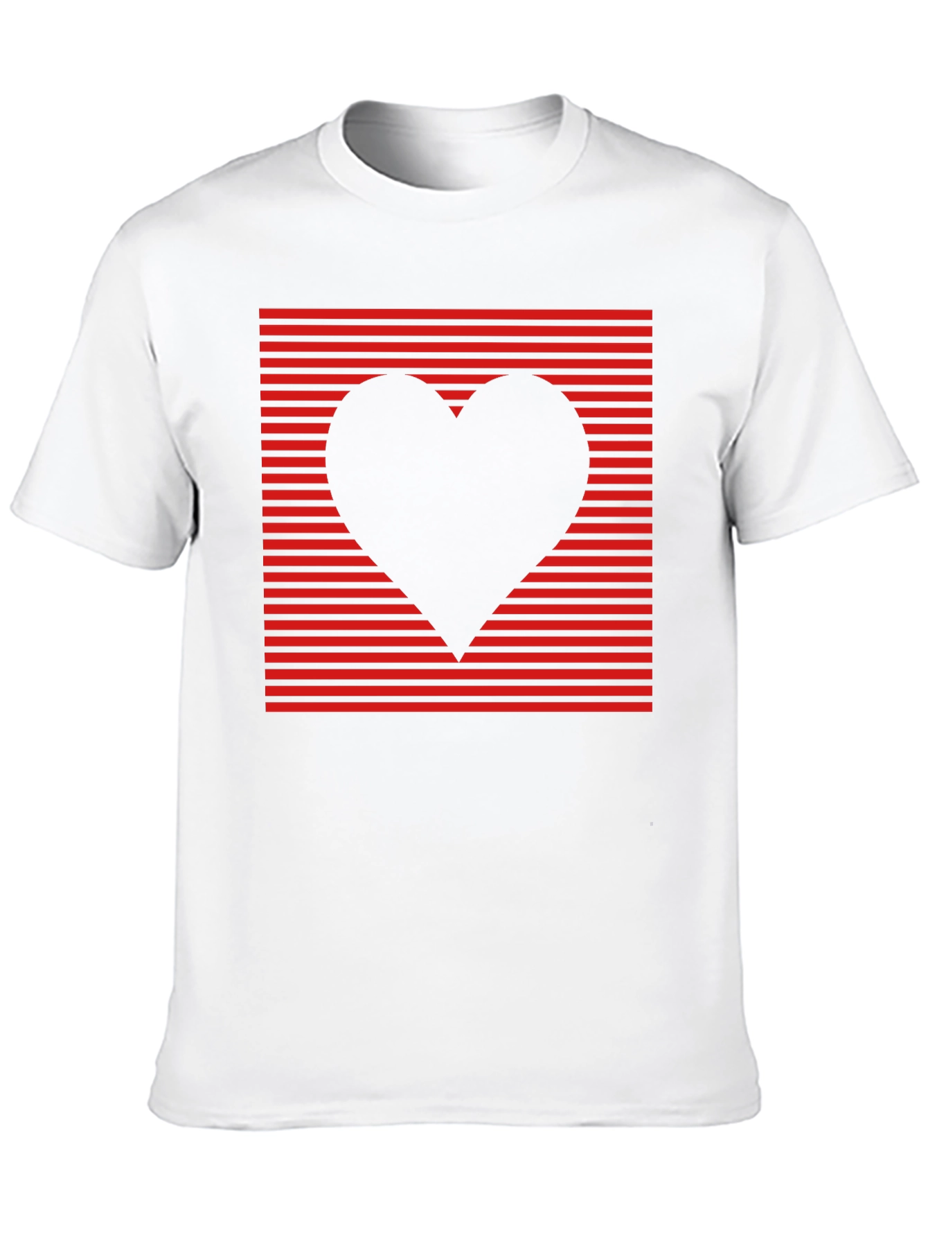 Heart Stripe Graphic T-Shirt - Bold Black Design
