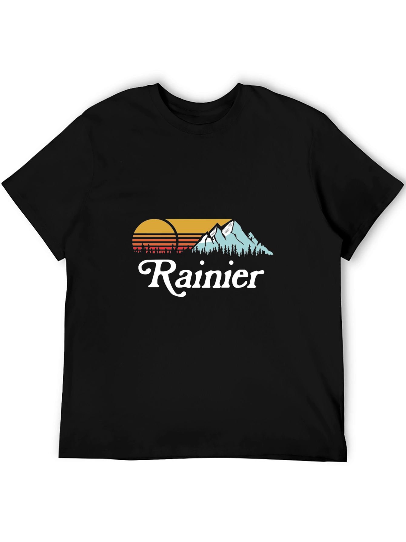 Rainier Graphic Tee - Black Cotton T-Shirt