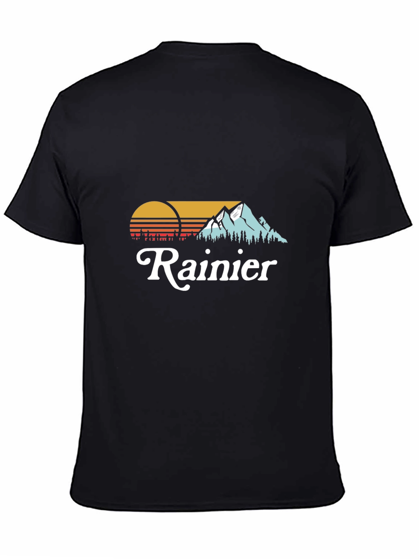 Rainier Graphic Tee - Black Cotton T-Shirt