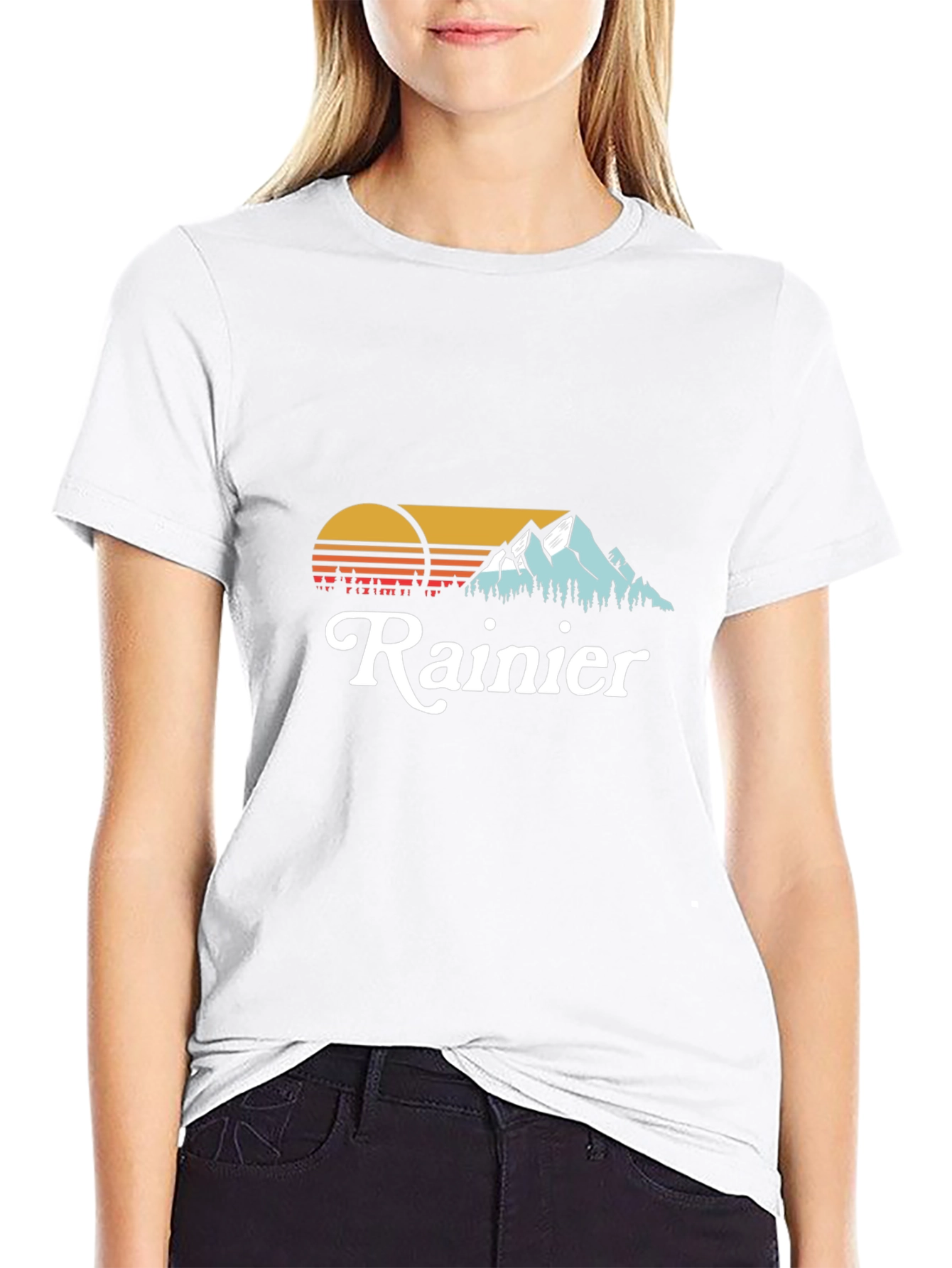 Rainier Graphic Tee - Black Cotton T-Shirt