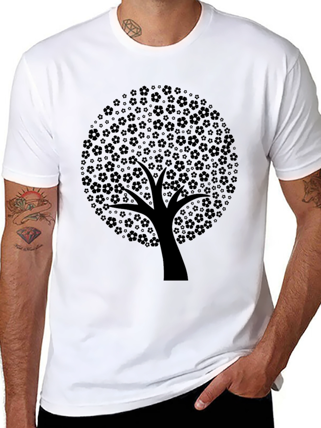 Black Tree Graphic Tee - Nature Inspired Design