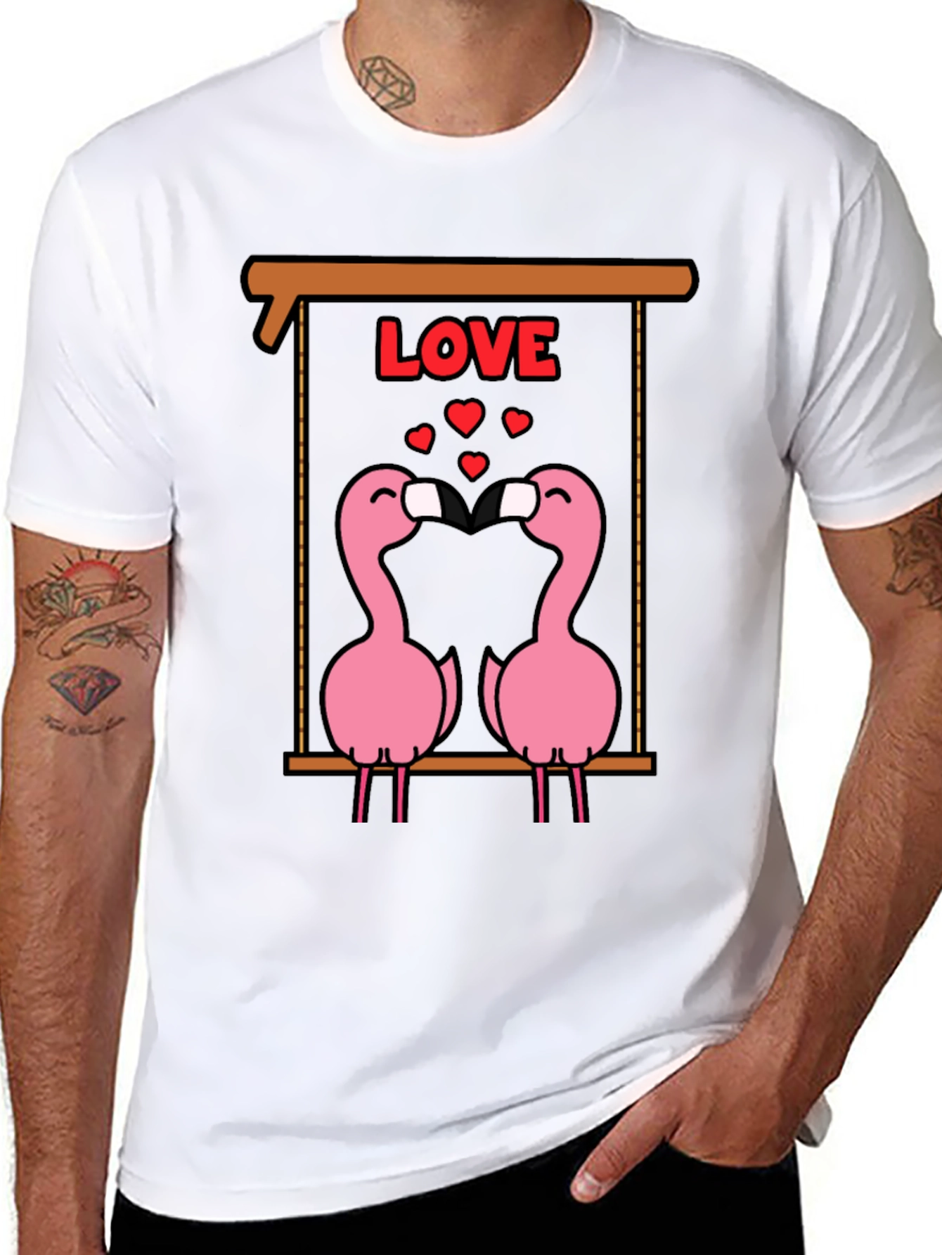 Flamingo Love T-Shirt - Cute Valentines Day Tee