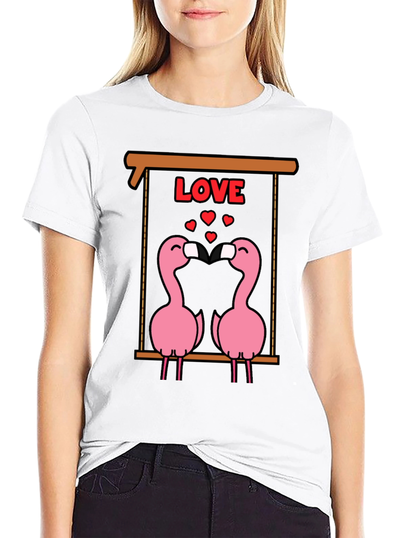 Flamingo Love T-Shirt - Cute Valentines Day Tee
