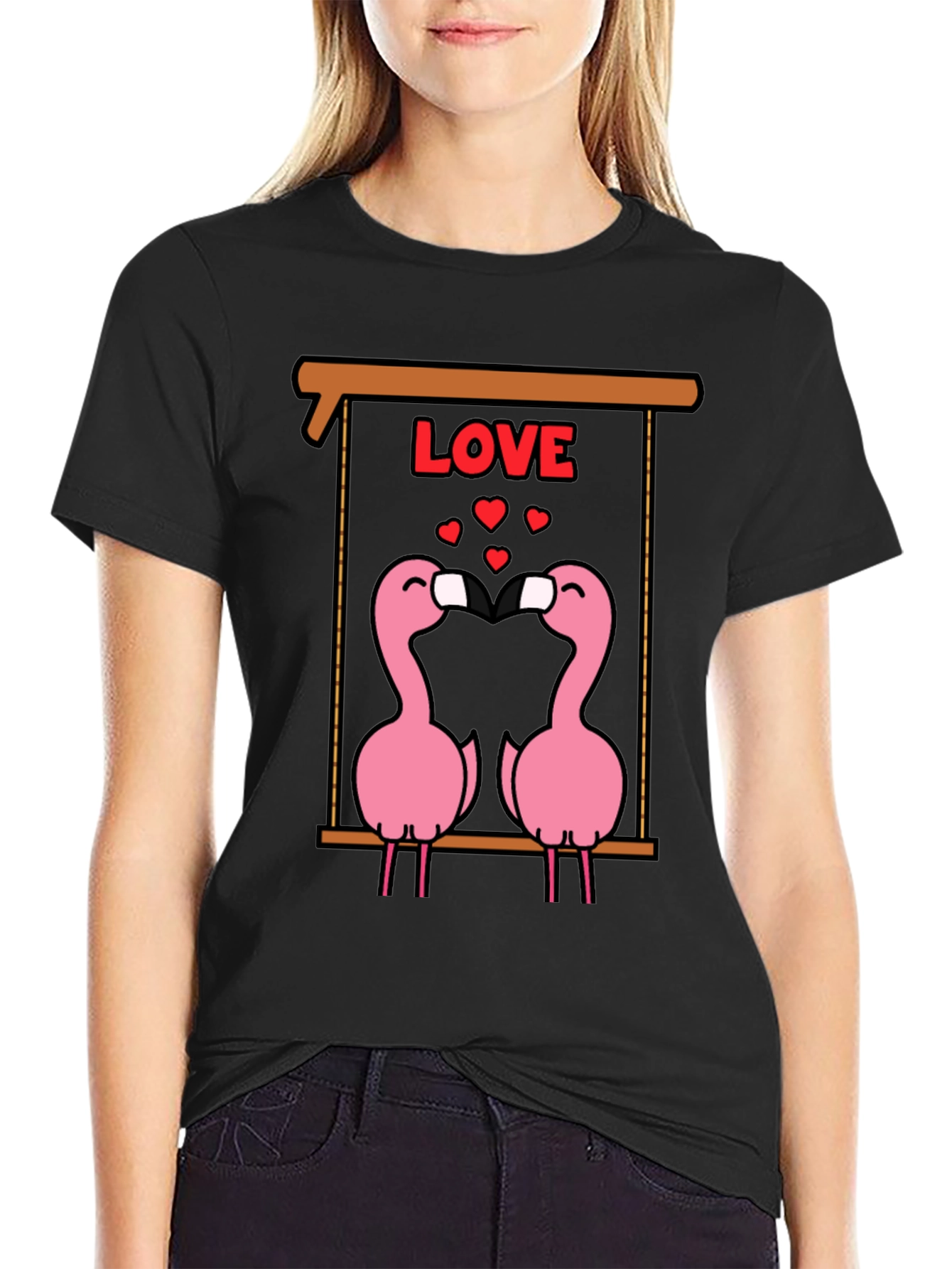 Flamingo Love T-Shirt - Cute Valentines Day Tee