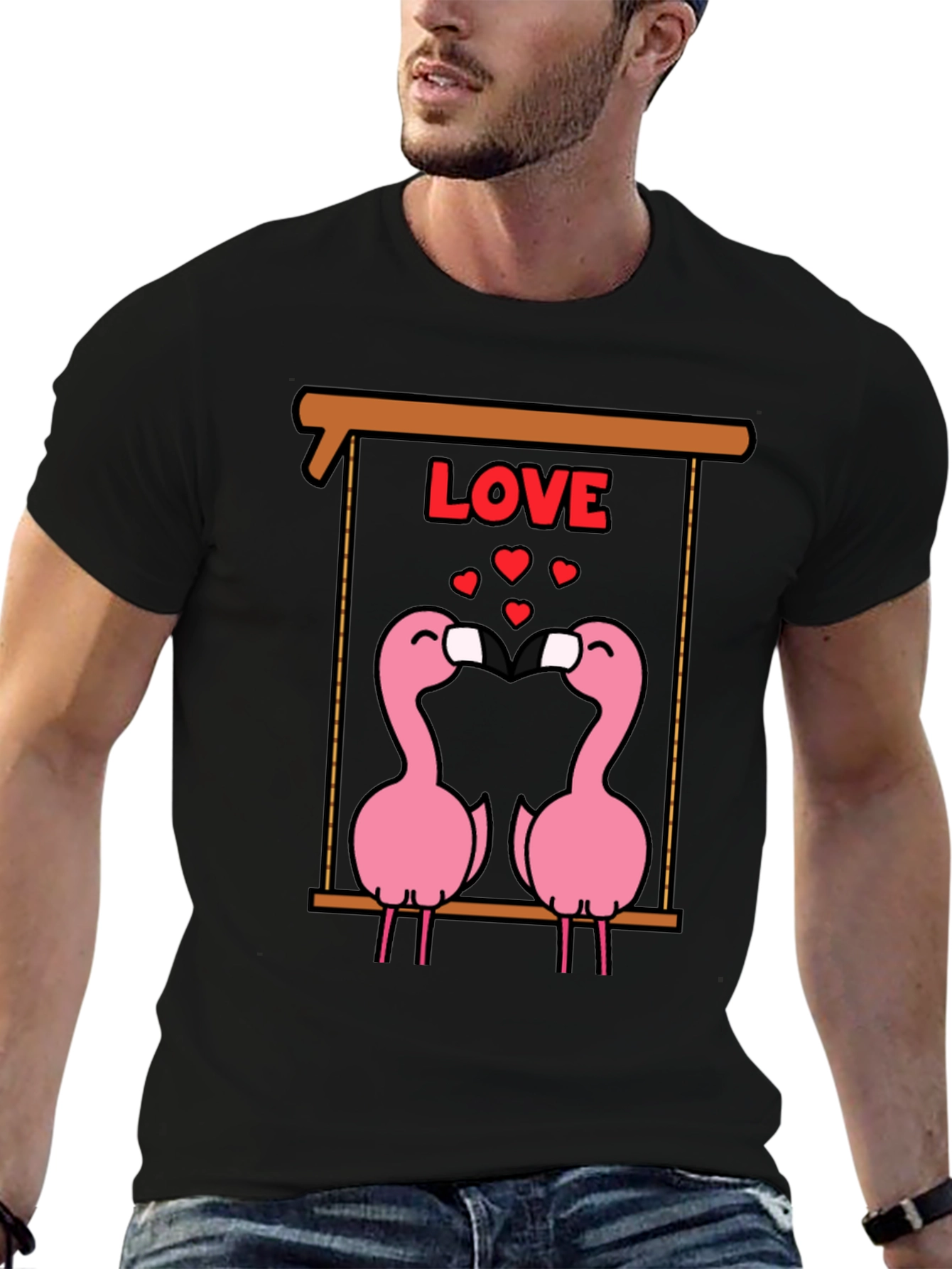 Flamingo Love T-Shirt - Cute Valentines Day Tee
