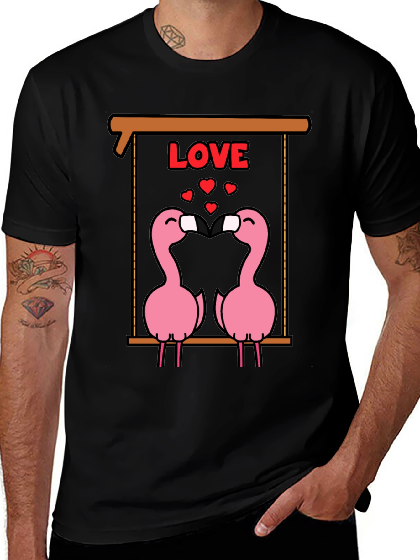 Flamingo Love T-Shirt - Cute Valentines Day Tee