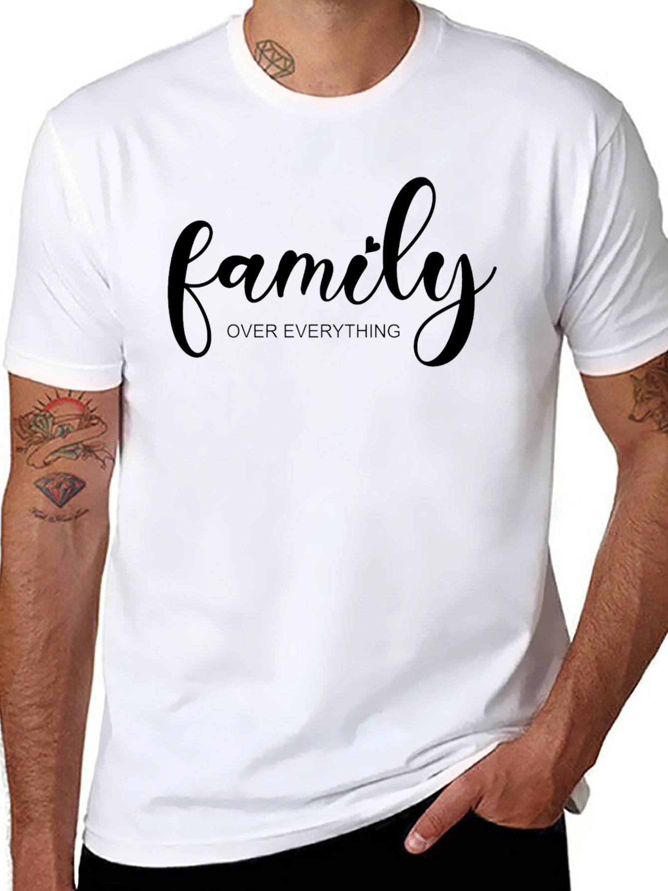 Family Over Everything Black Graphic Tee