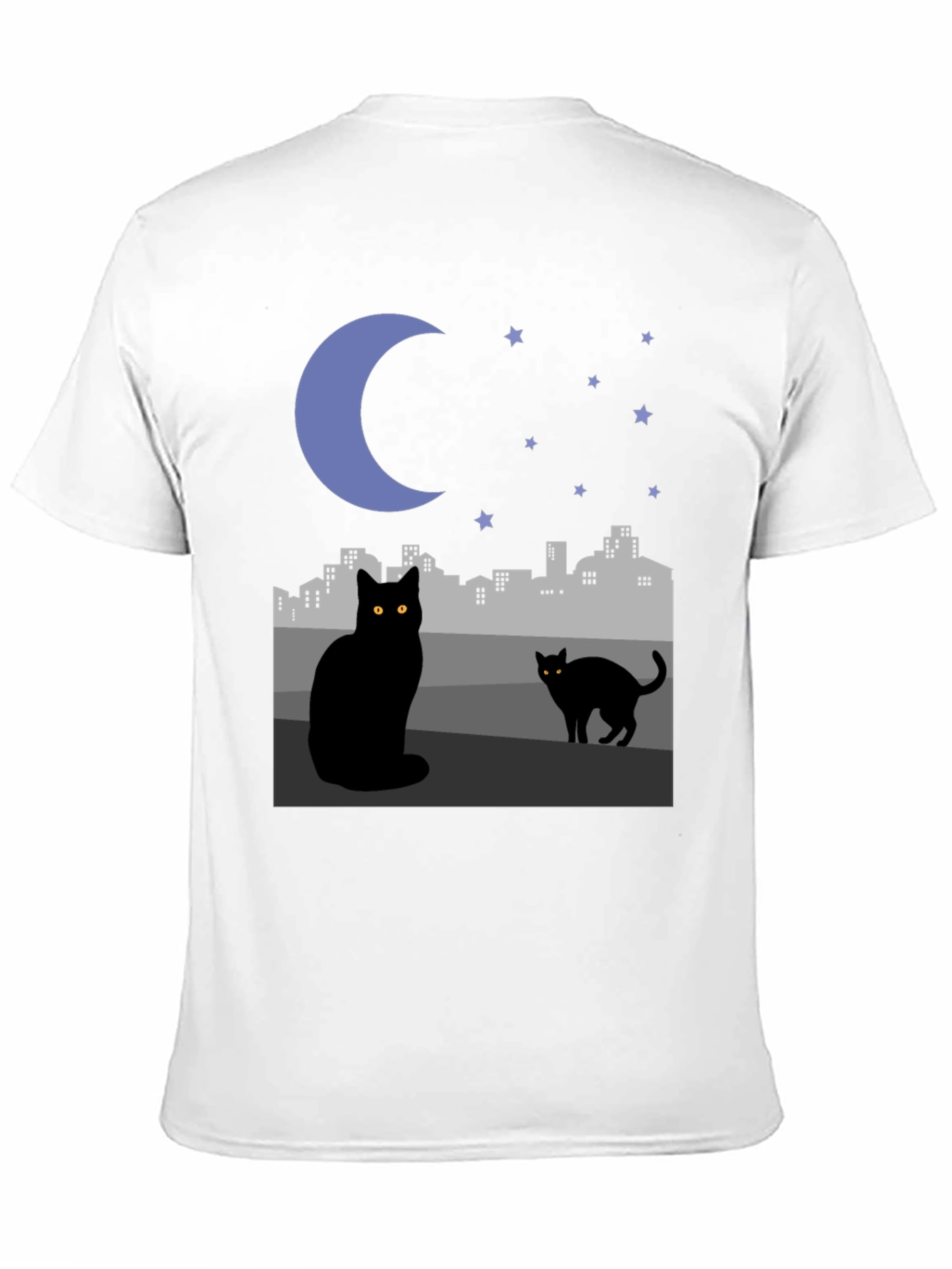 Black Cat Cityscape Graphic Tee