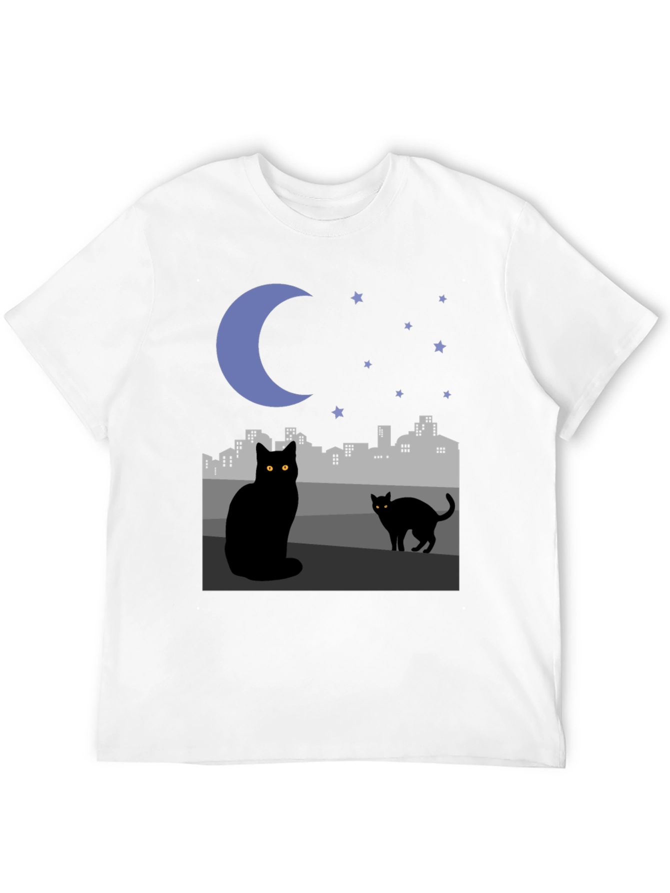 Black Cat Cityscape Graphic Tee