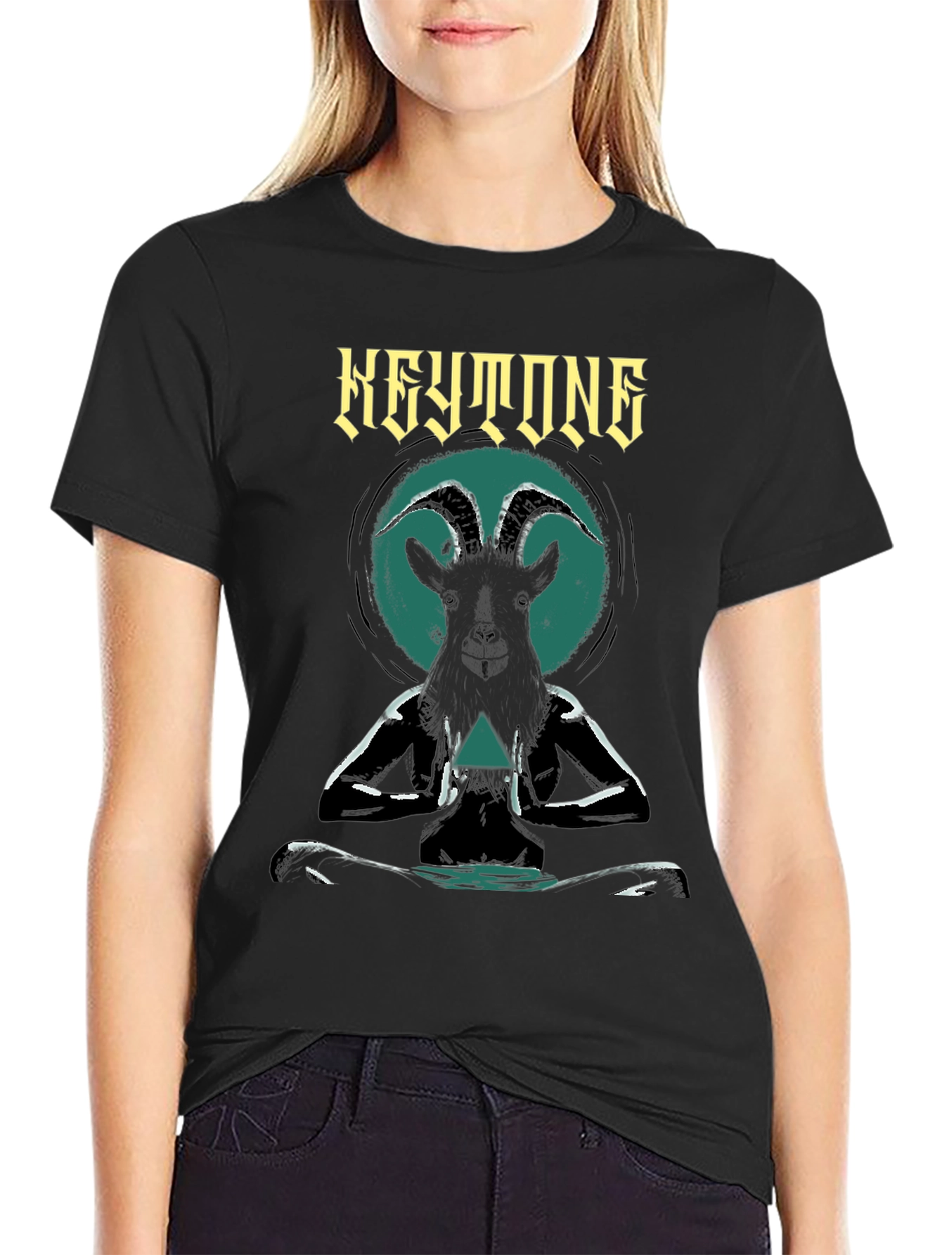 Keystone Goat Meditation T-Shirt - Black Graphic Tee