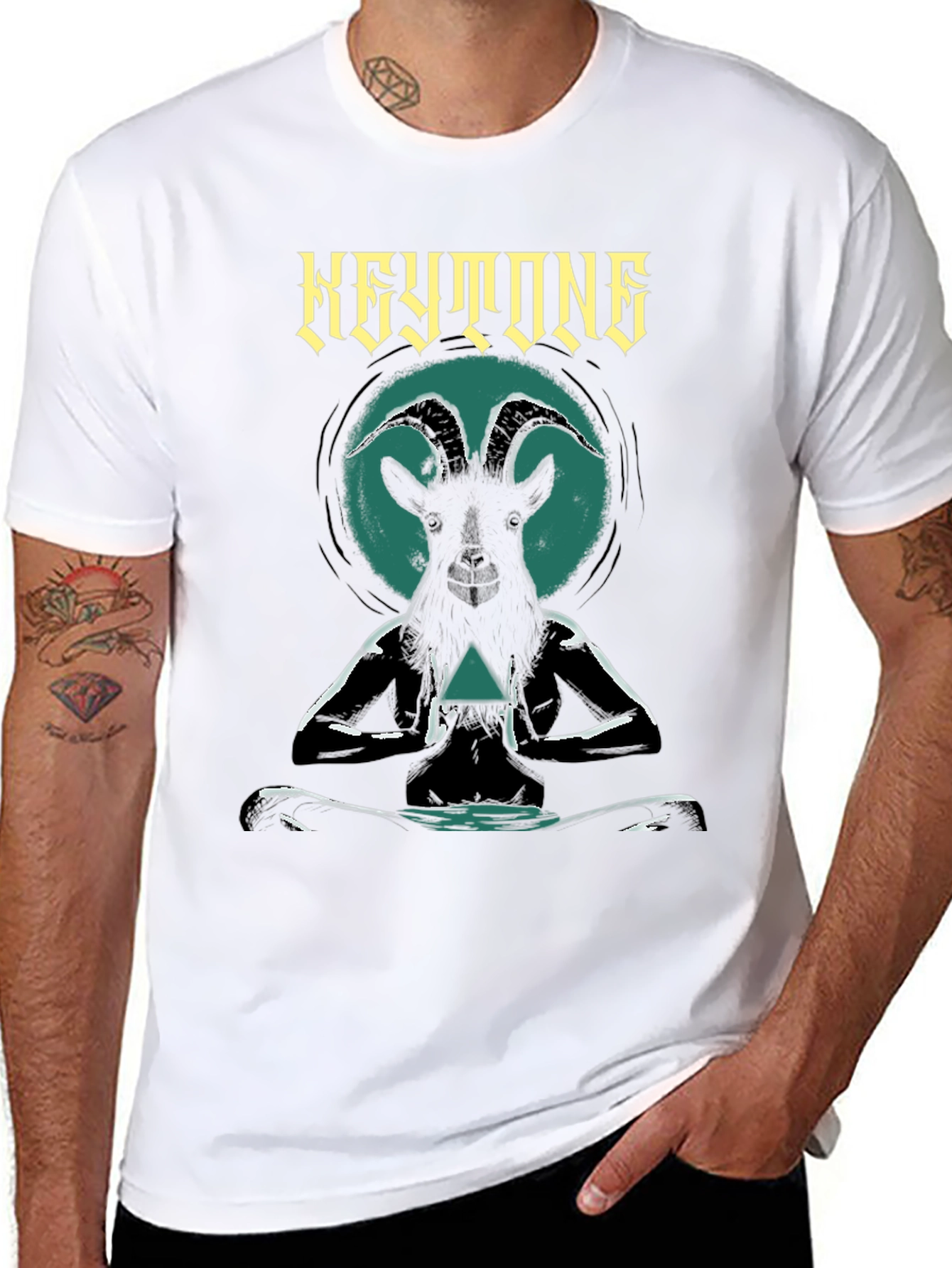 Keystone Goat Meditation T-Shirt - Black Graphic Tee