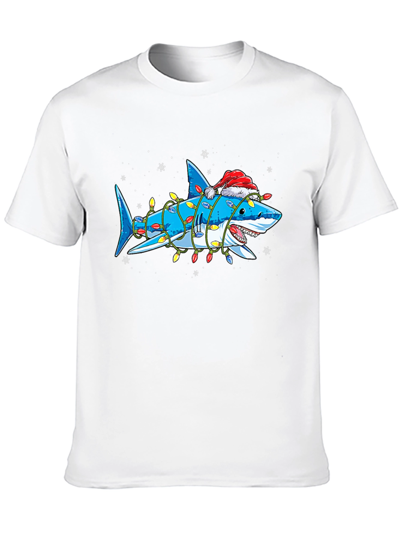 Christmas Shark T-Shirt with Holiday Lights