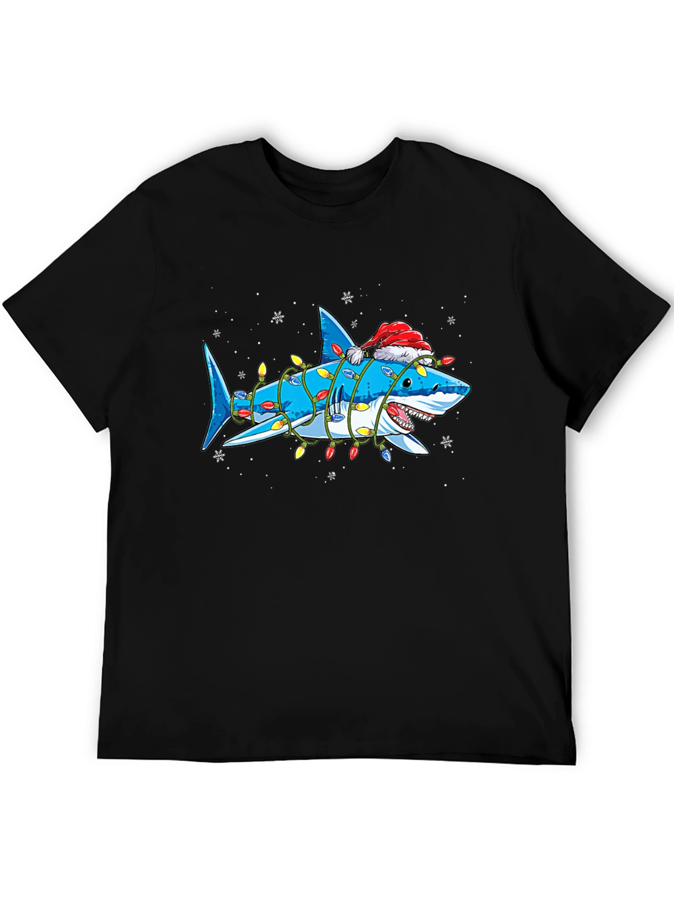 Christmas Shark T-Shirt with Holiday Lights