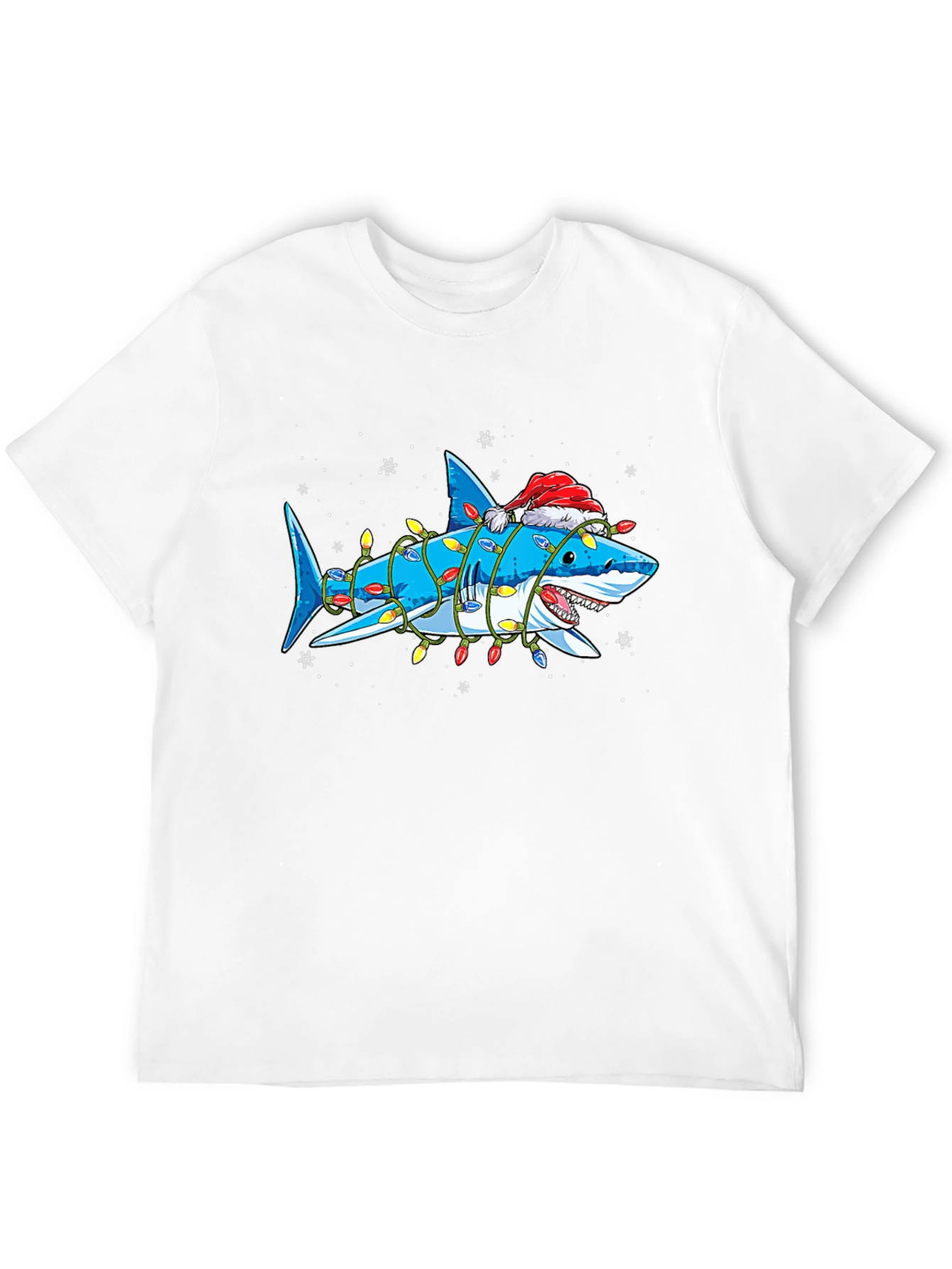 Christmas Shark T-Shirt with Holiday Lights