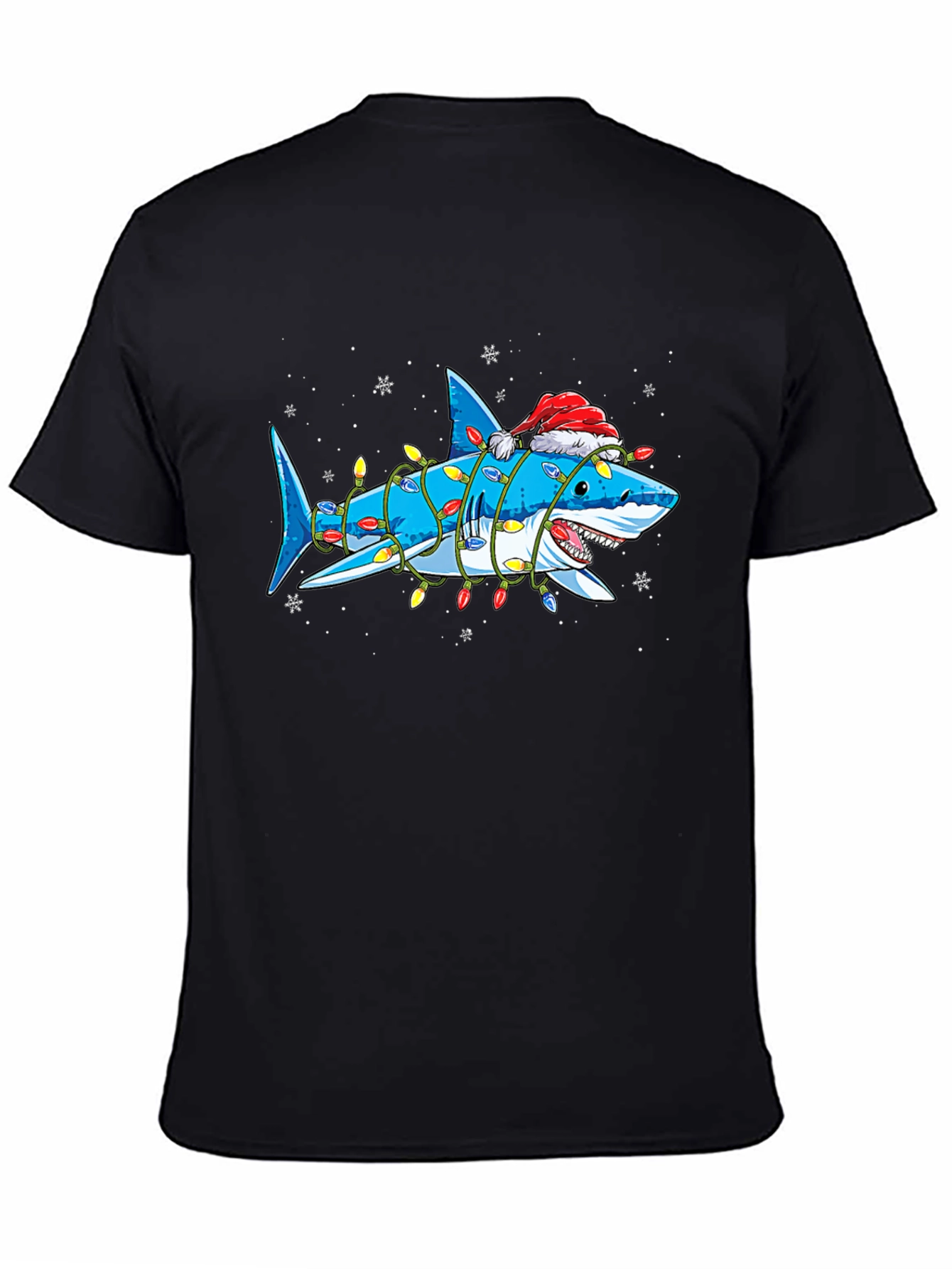 Christmas Shark T-Shirt with Holiday Lights