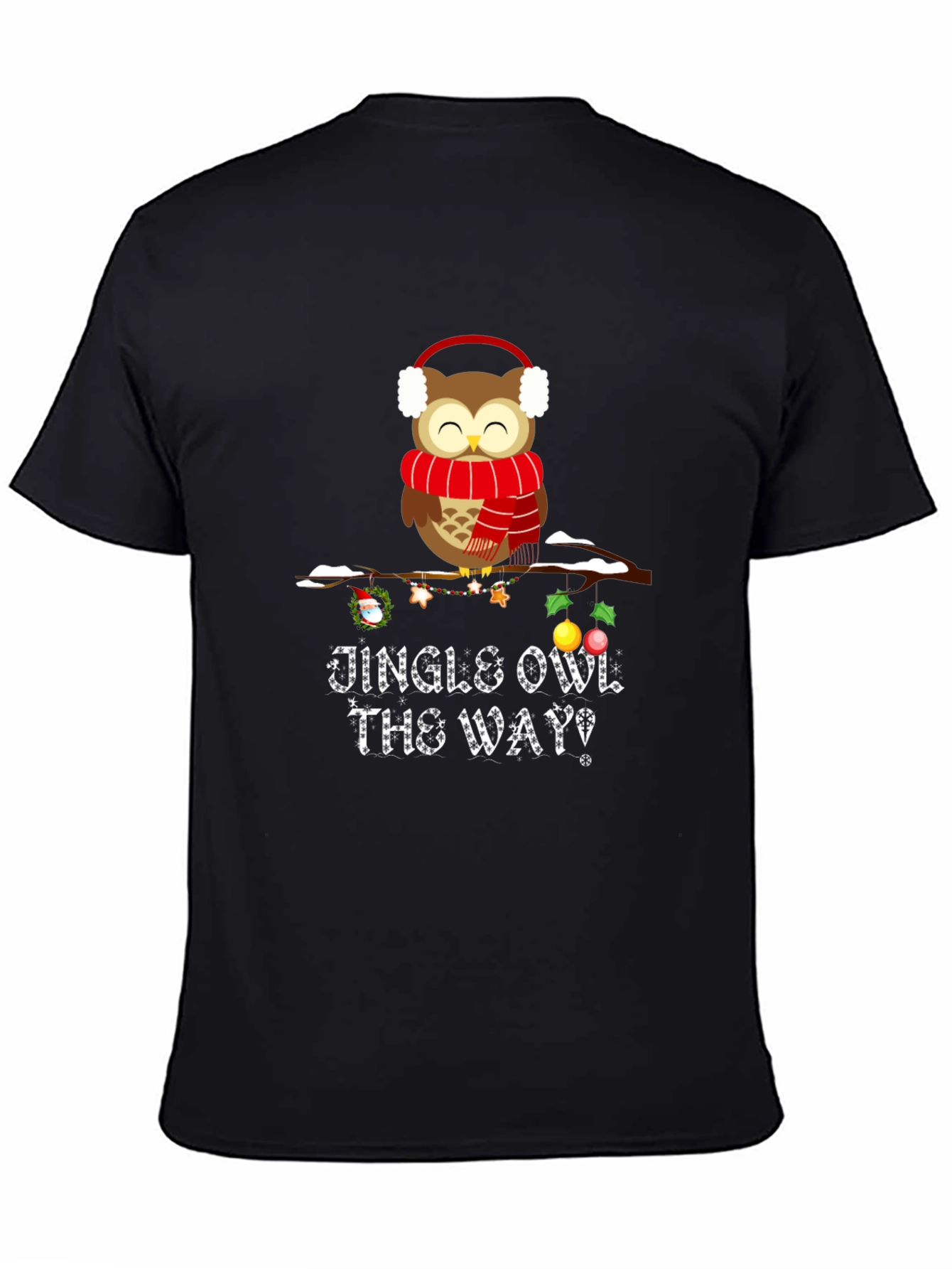 Festive Owl Graphic Tee: Jingle Owl the Way!