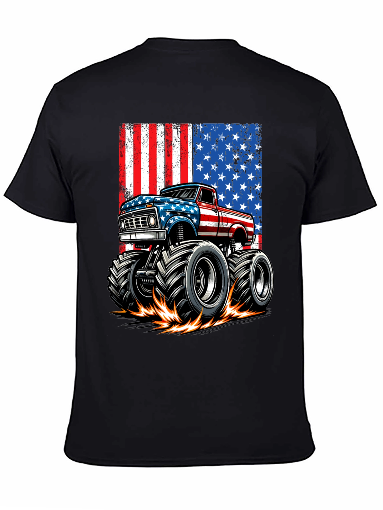 American Flag Monster Truck Graphic Tee