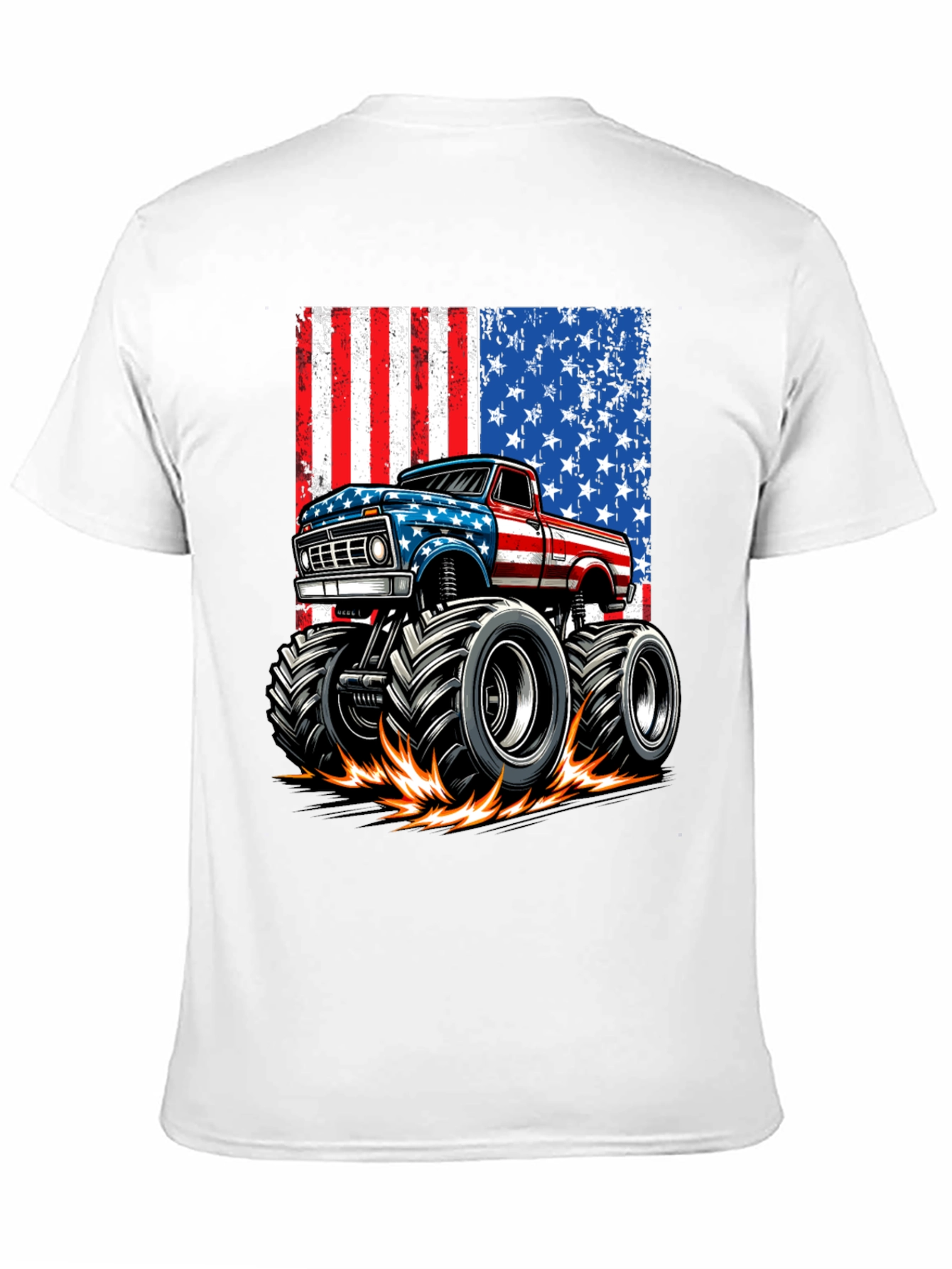 American Flag Monster Truck Graphic Tee