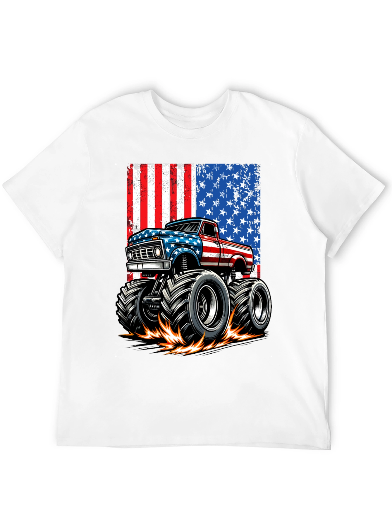 American Flag Monster Truck Graphic Tee