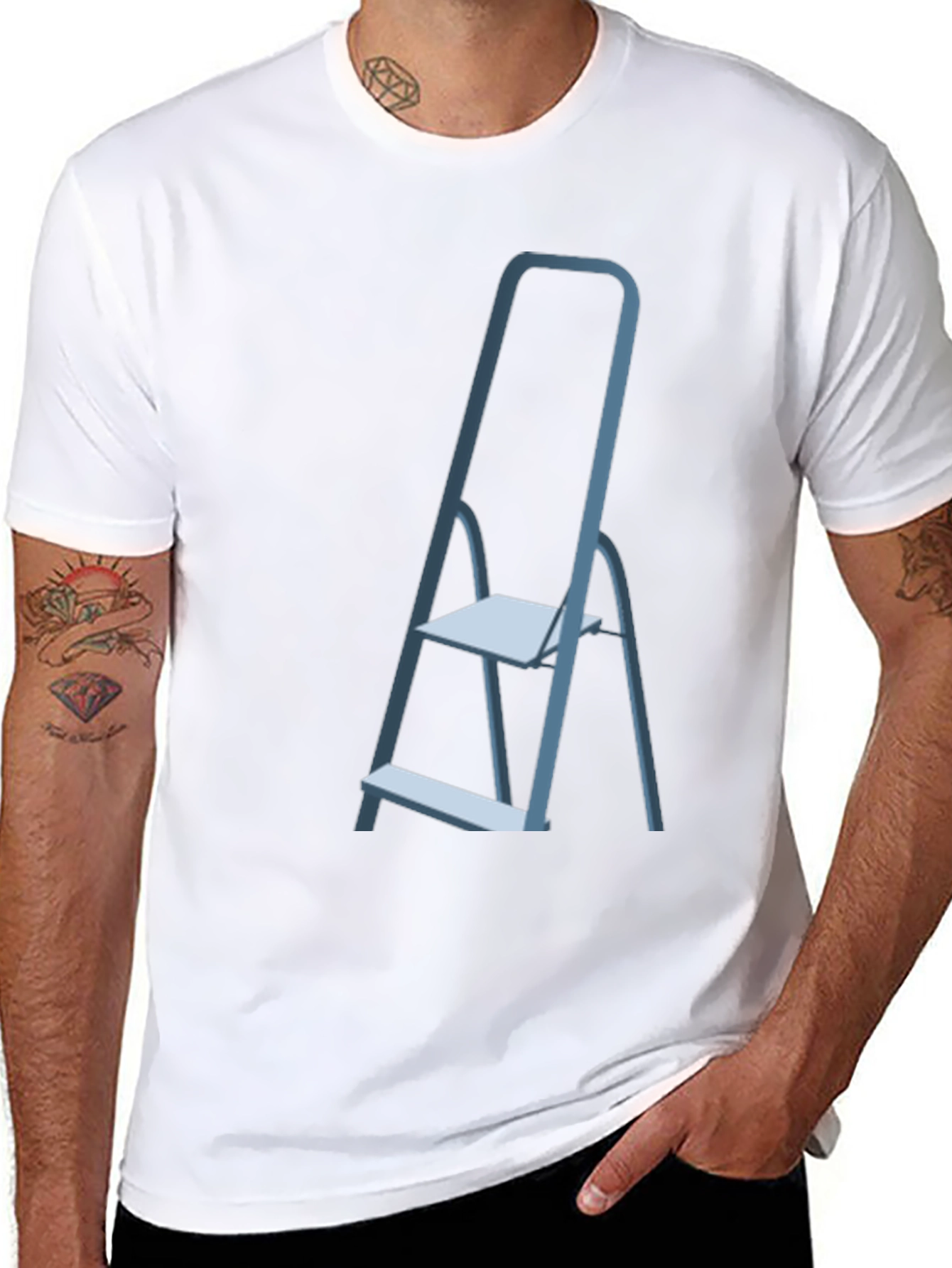 Ladder Graphic Tee - Black Casual T-Shirt