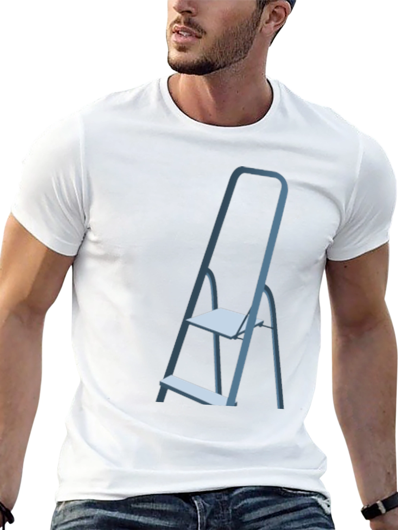 Ladder Graphic Tee - Black Casual T-Shirt