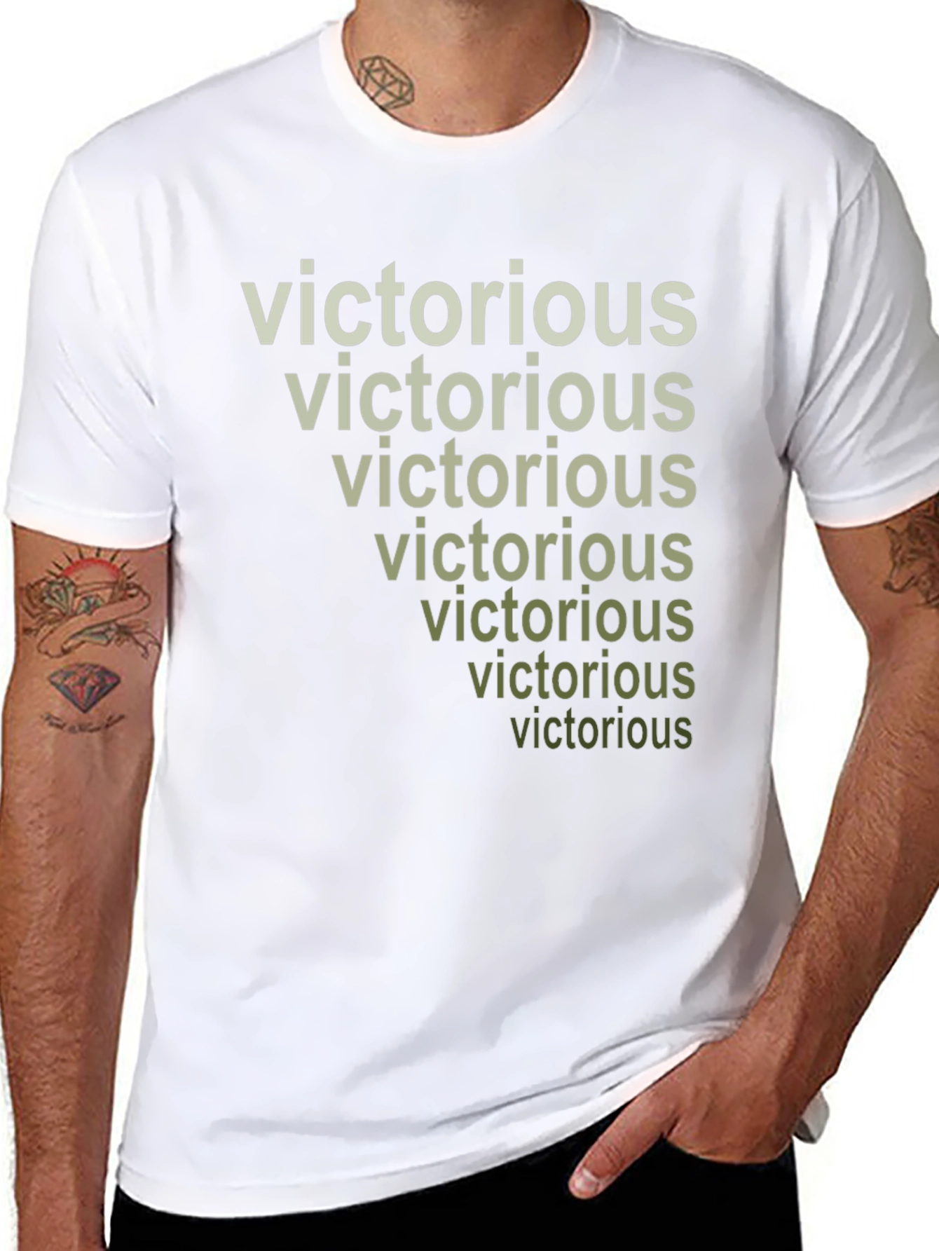 Victorious Stacked Text Graphic T-Shirt