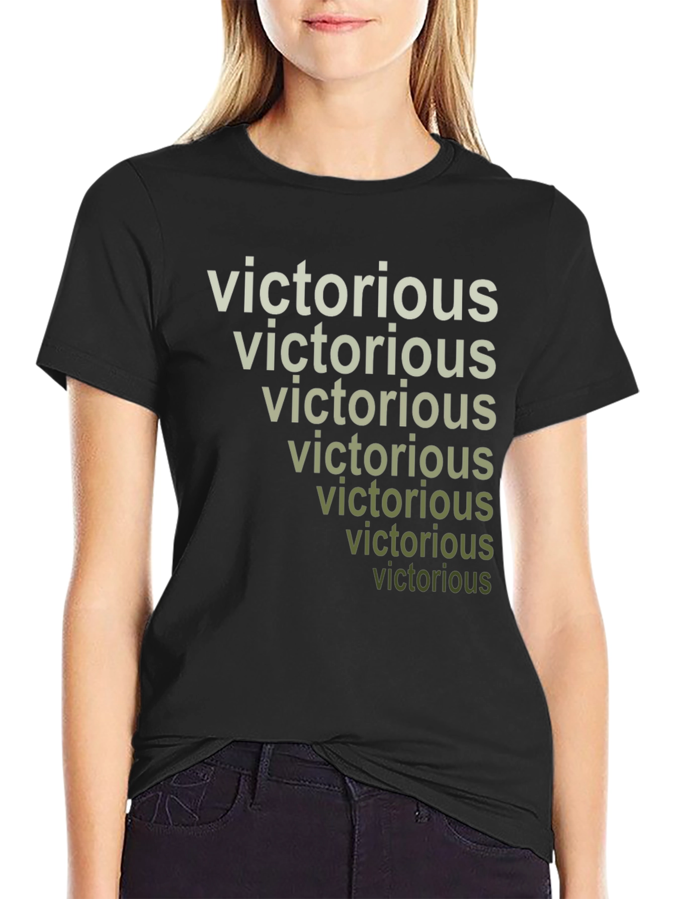 Victorious Stacked Text Graphic T-Shirt