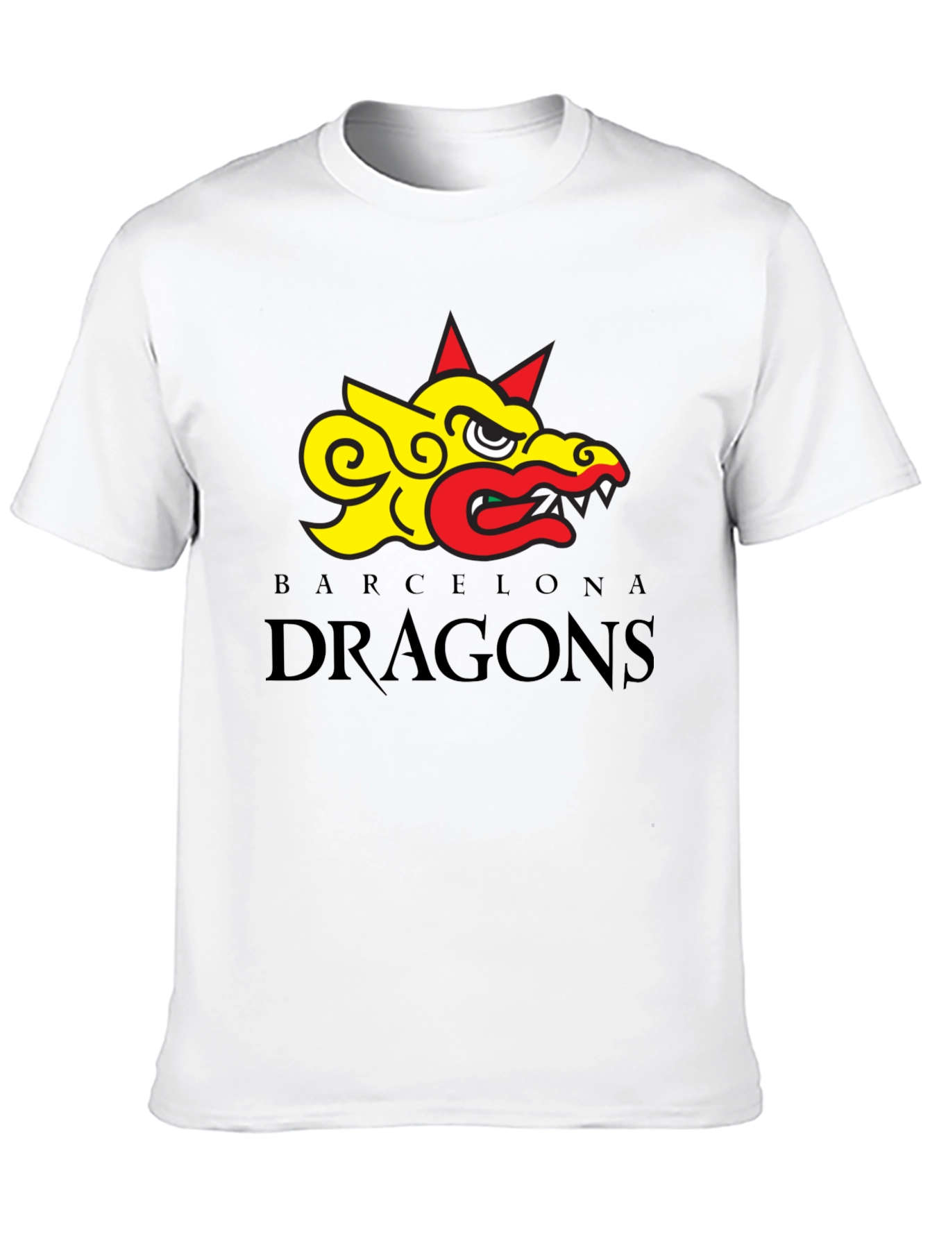 Barcelona Dragons Graphic Tee - Black Cotton T-Shirt