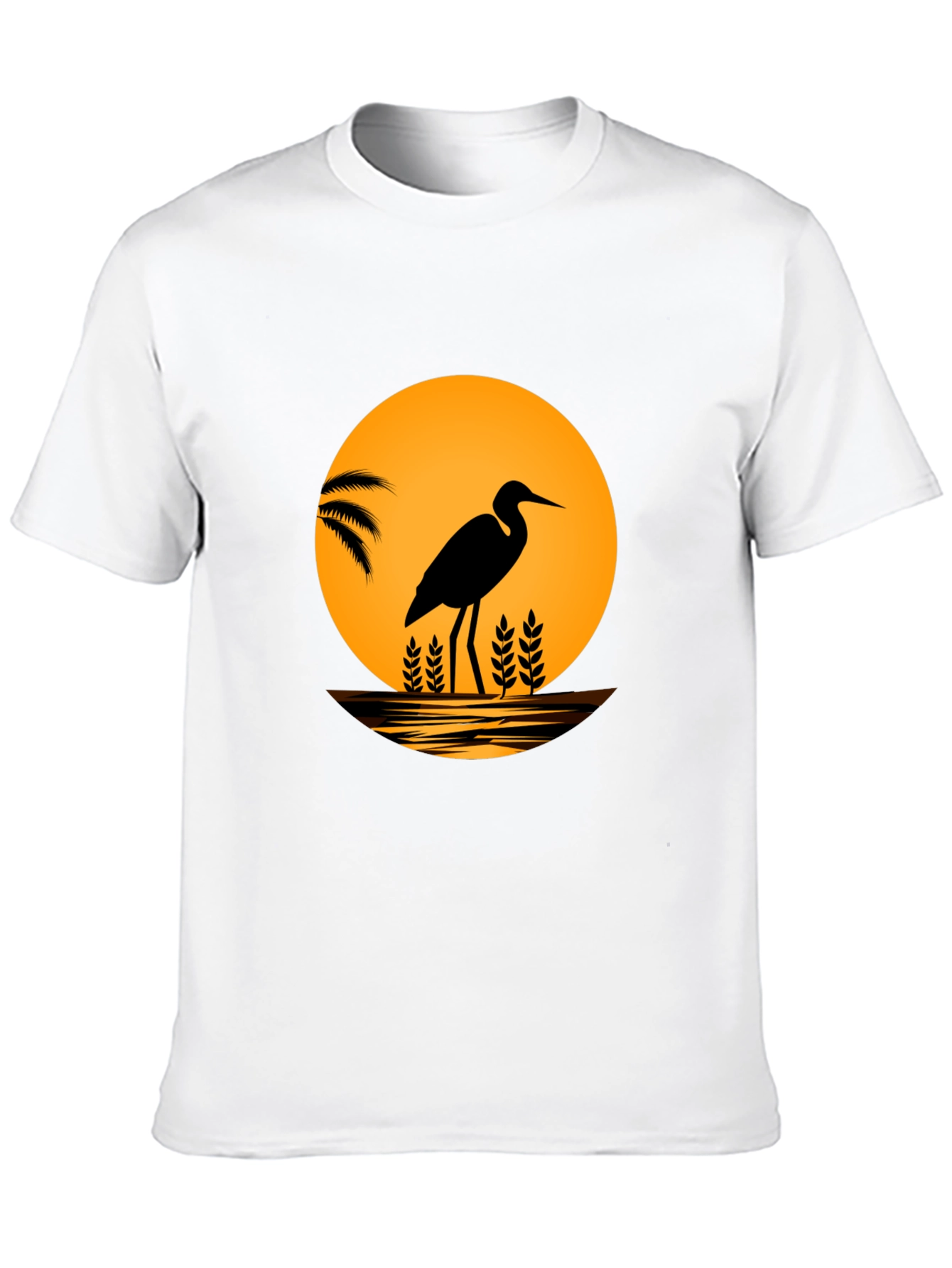 Heron Sunset Graphic T-Shirt