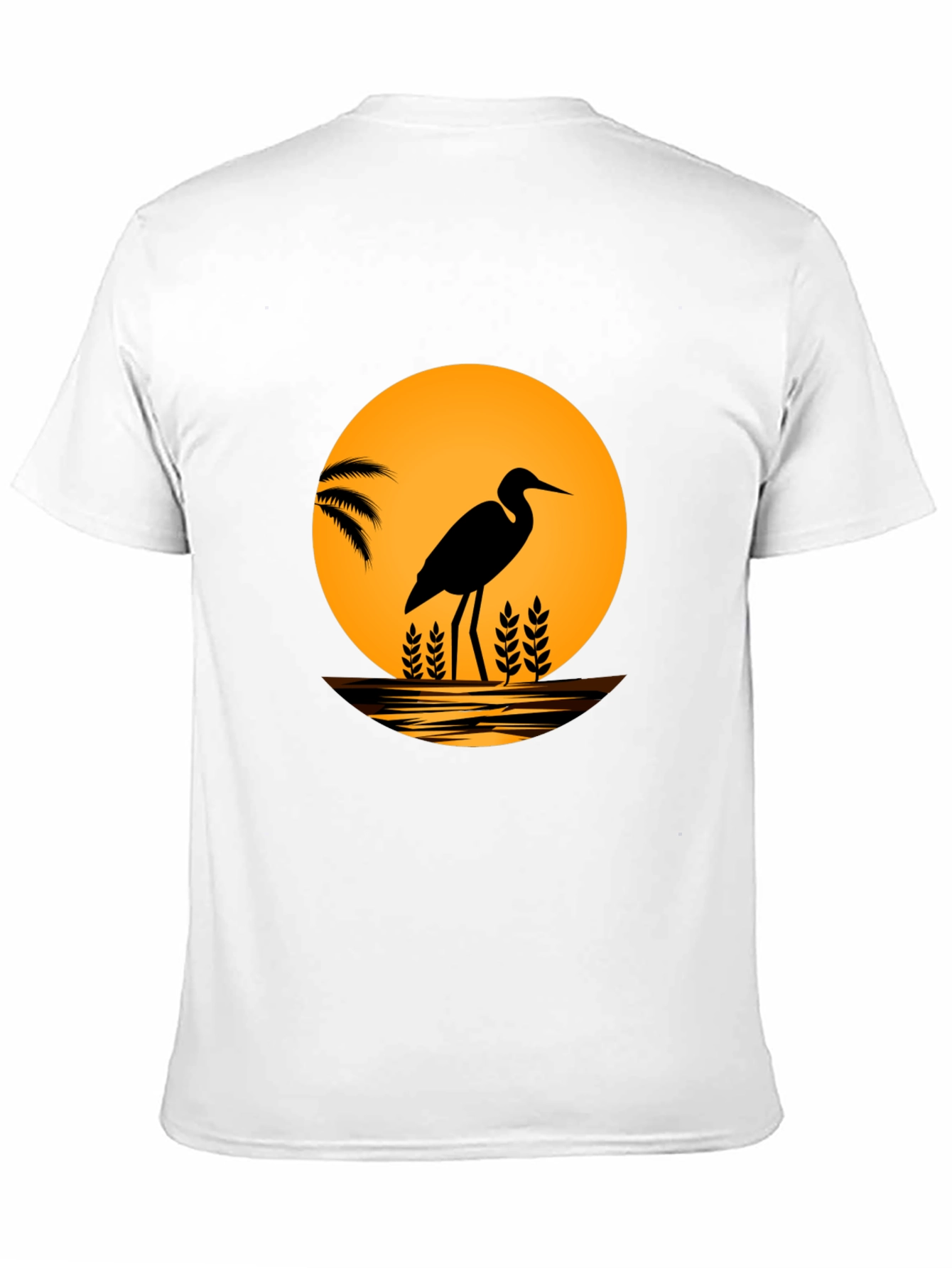 Heron Sunset Graphic T-Shirt