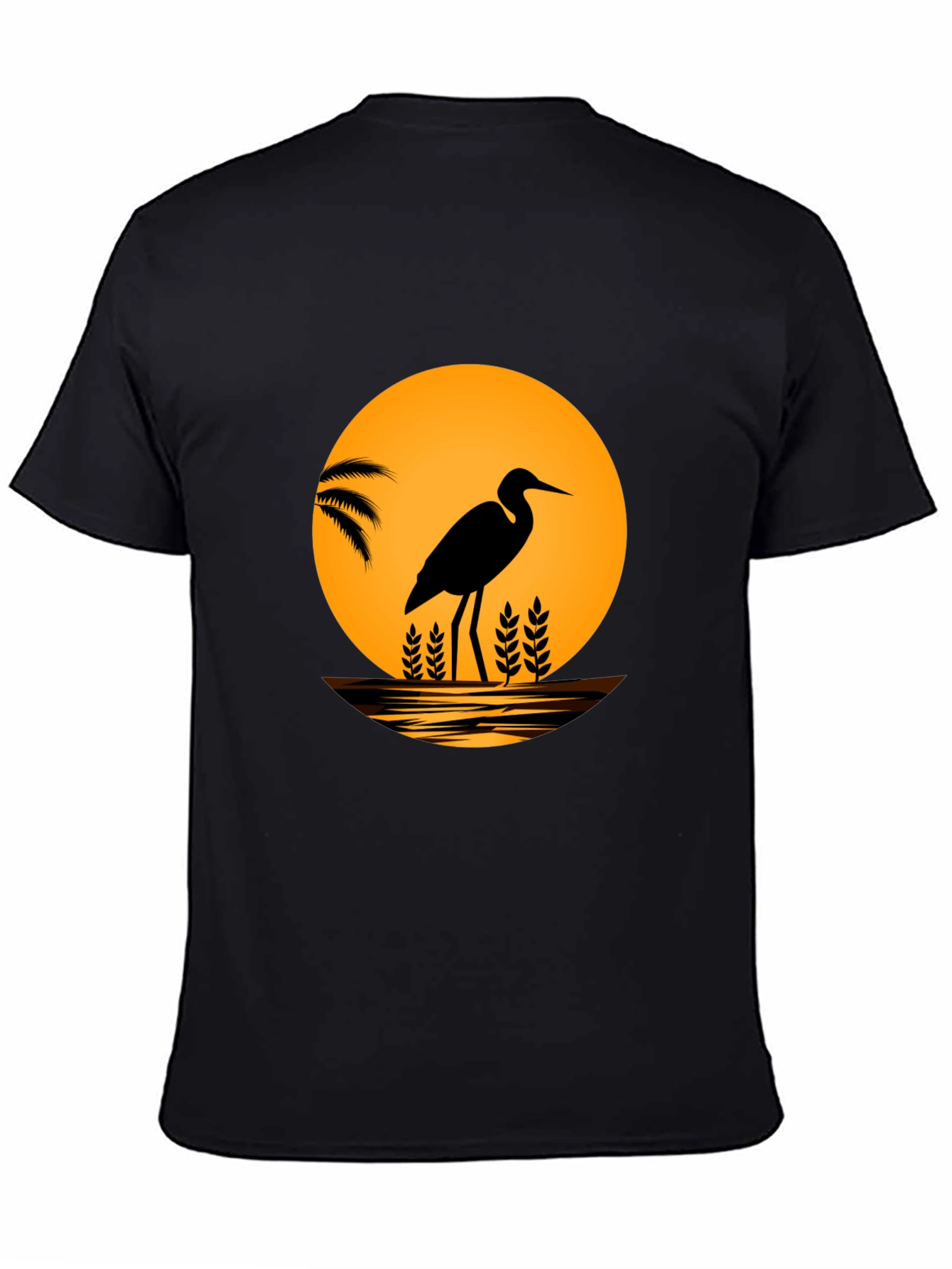 Heron Sunset Graphic T-Shirt