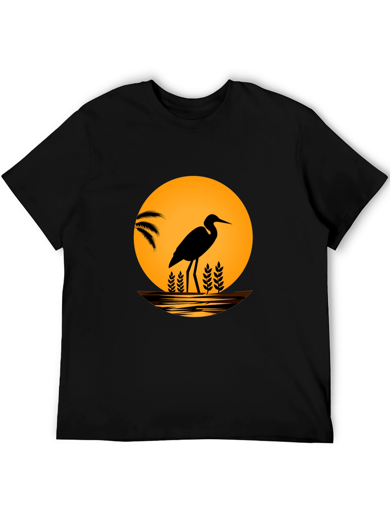 Heron Sunset Graphic T-Shirt