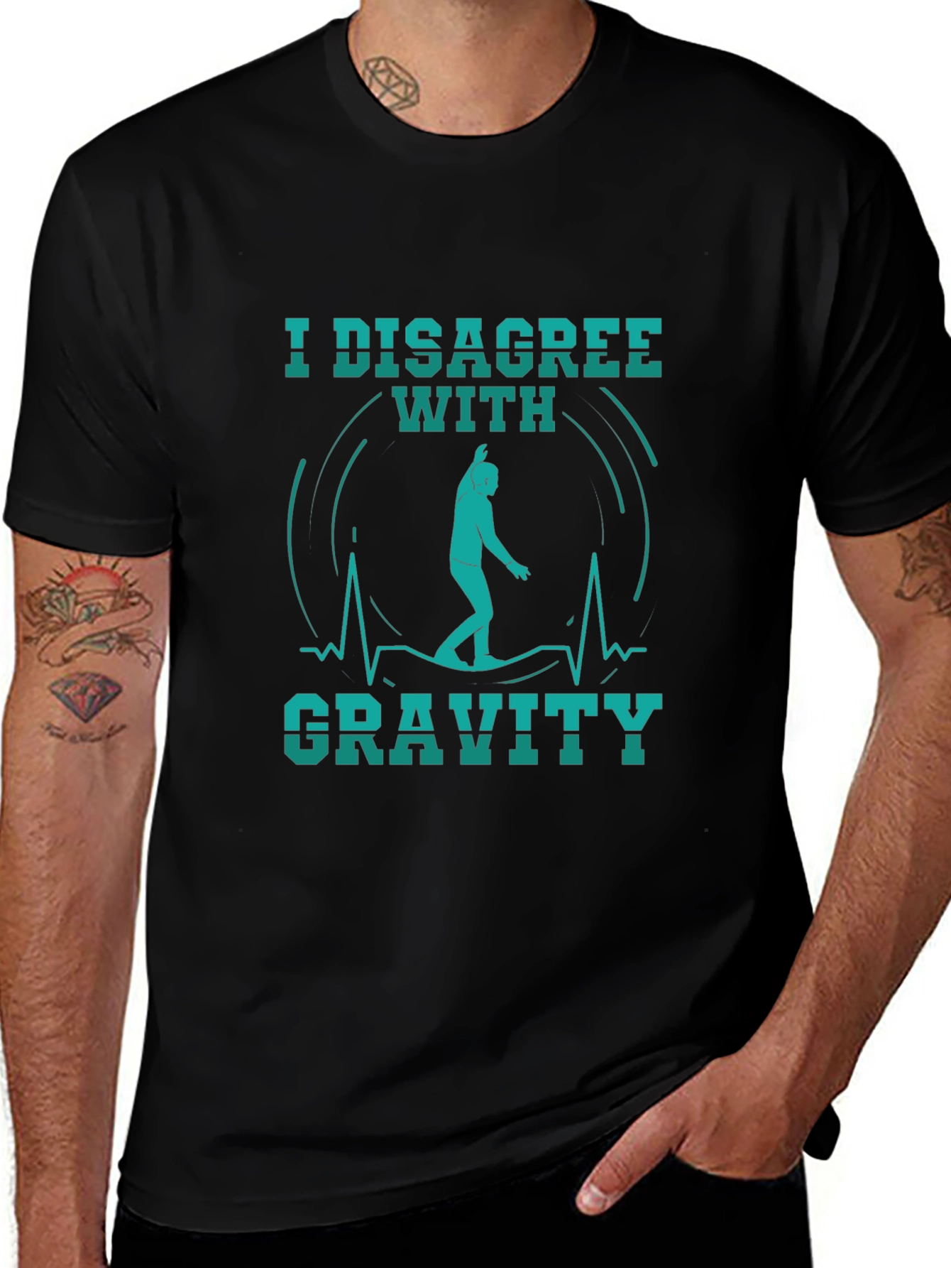 I Disagree With Gravity Black T-Shirt