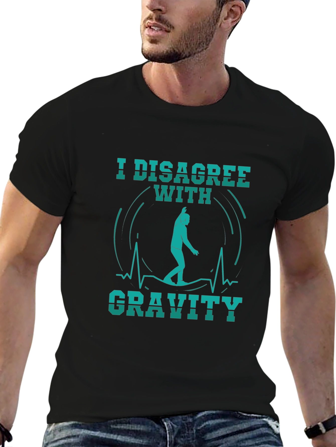 I Disagree With Gravity Black T-Shirt