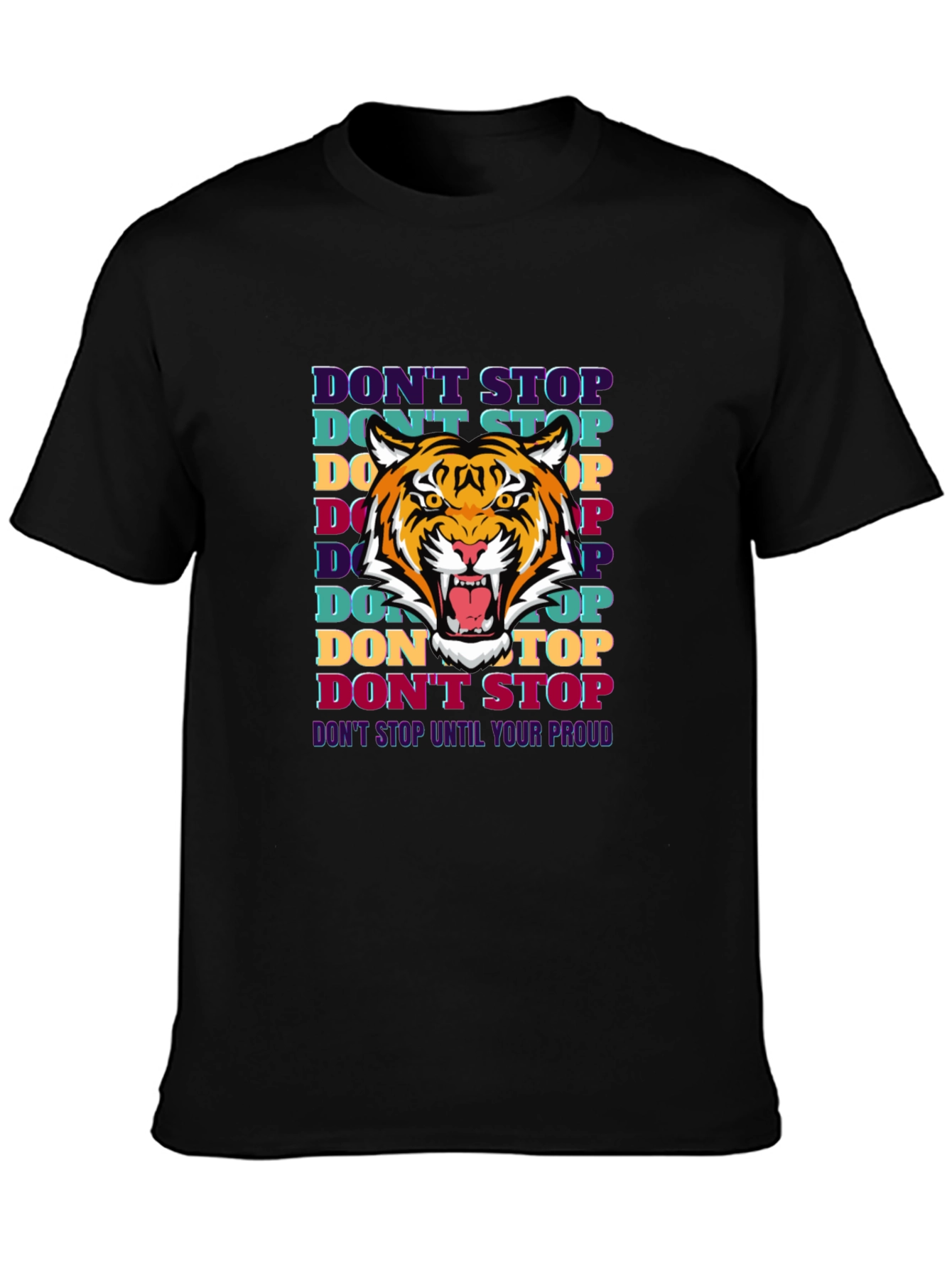 Motivational Tiger Graphic Print T-Shirt