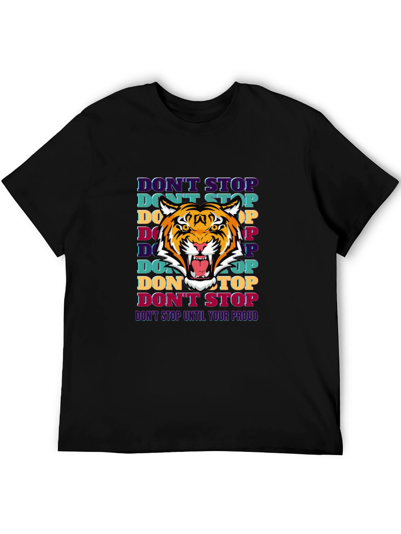 Motivational Tiger Graphic Print T-Shirt