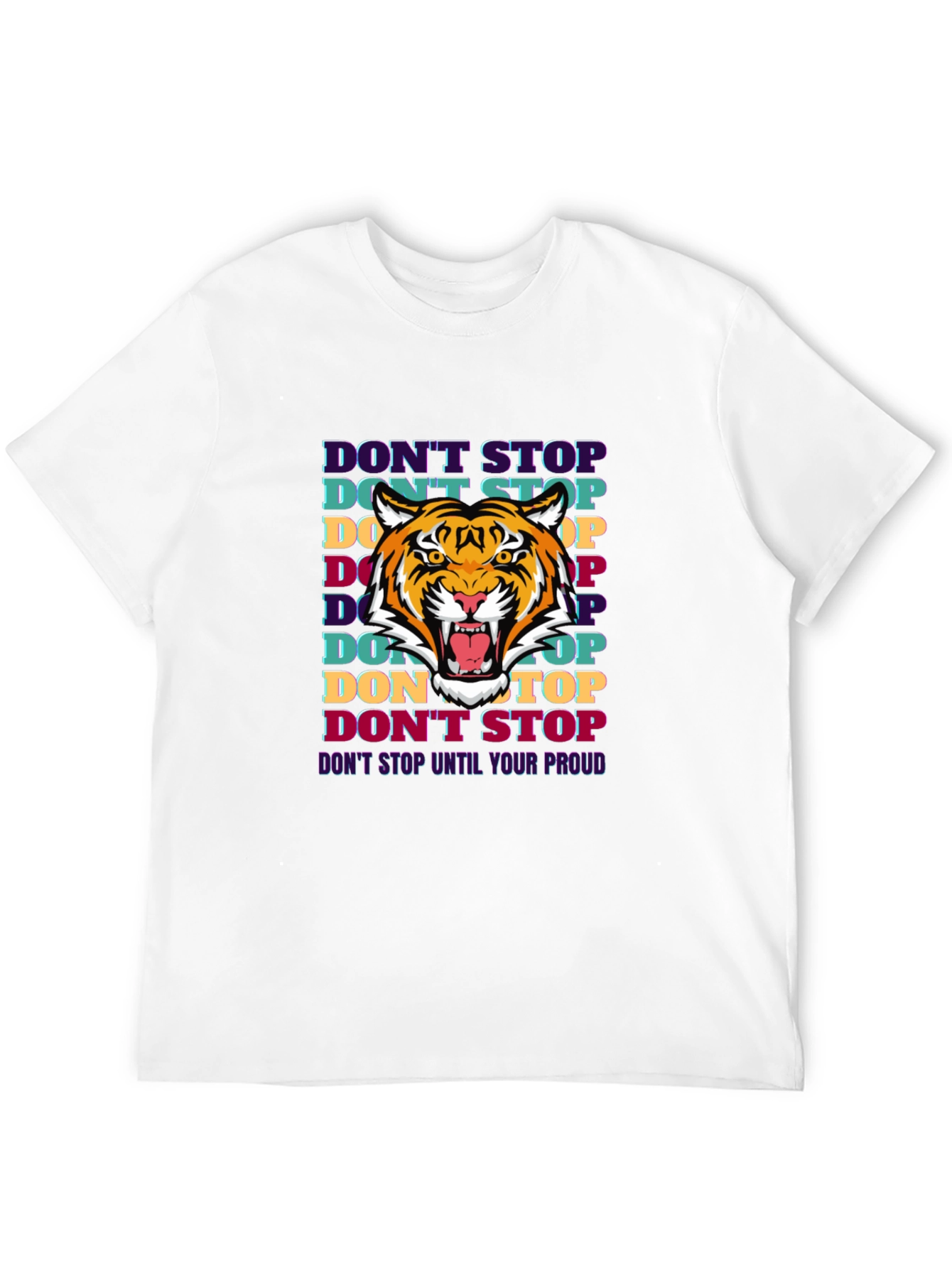 Motivational Tiger Graphic Print T-Shirt