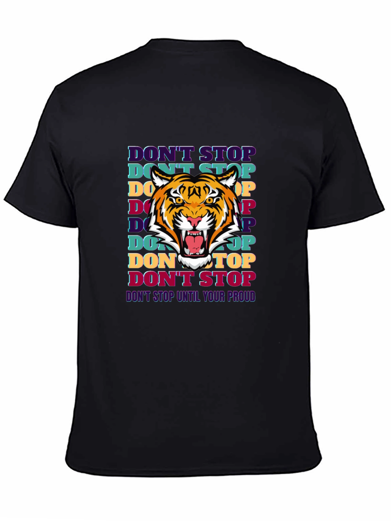 Motivational Tiger Graphic Print T-Shirt