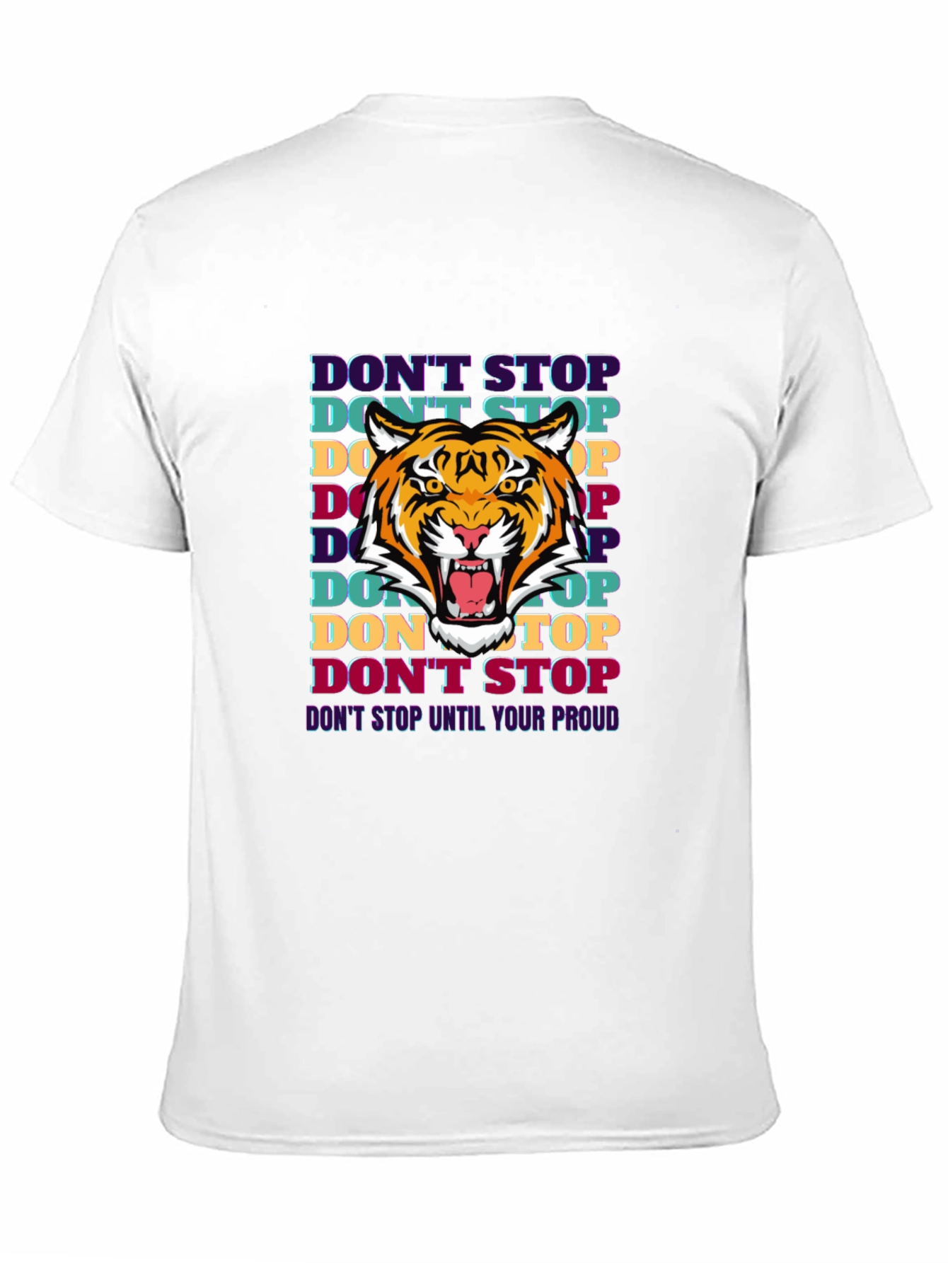 Motivational Tiger Graphic Print T-Shirt