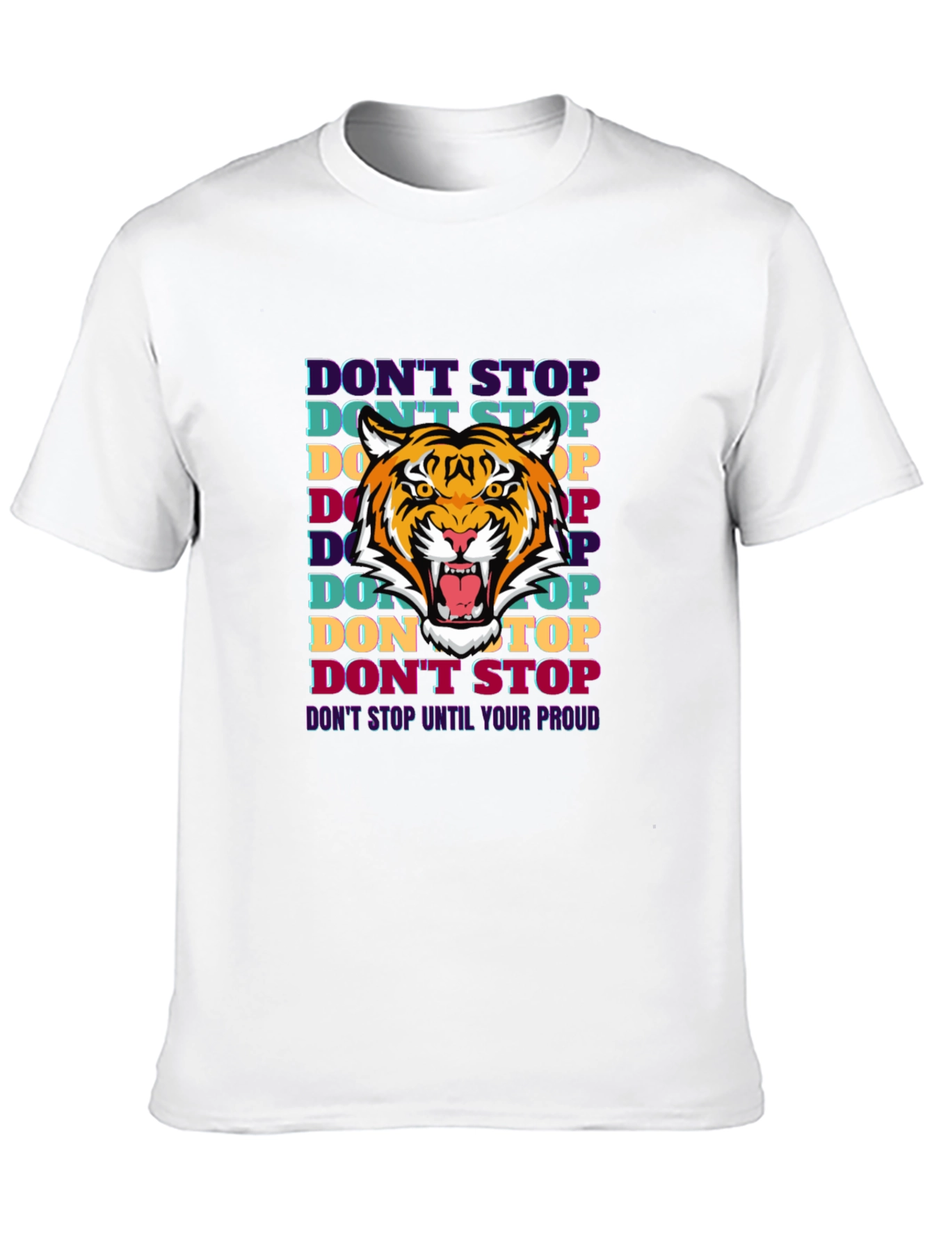 Motivational Tiger Graphic Print T-Shirt