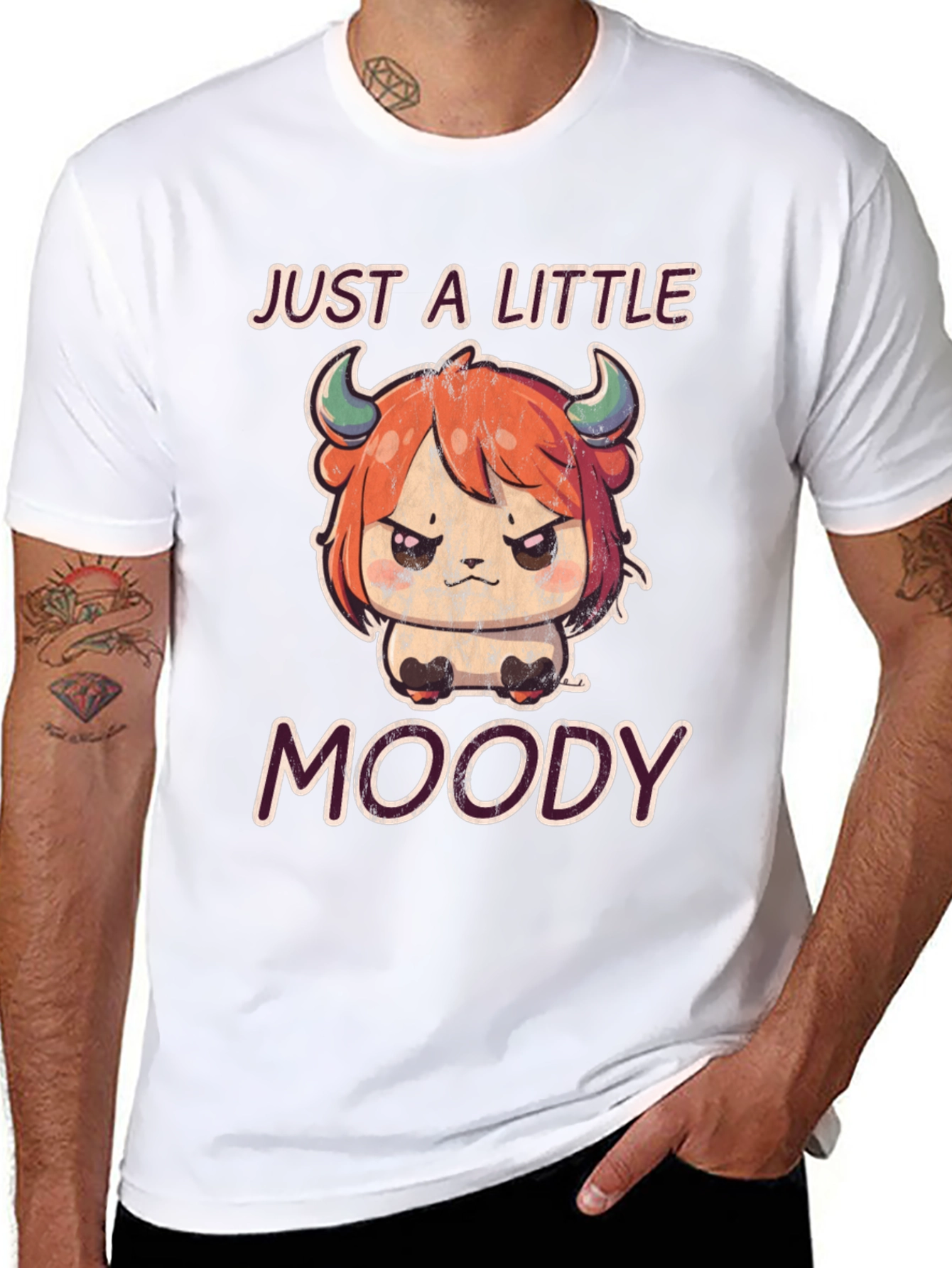 Just a Little Moody T-Shirt Cute Anime Style